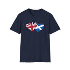Union Jack & Scottish Flag Heart T-Shirt — British Patriotic Tee