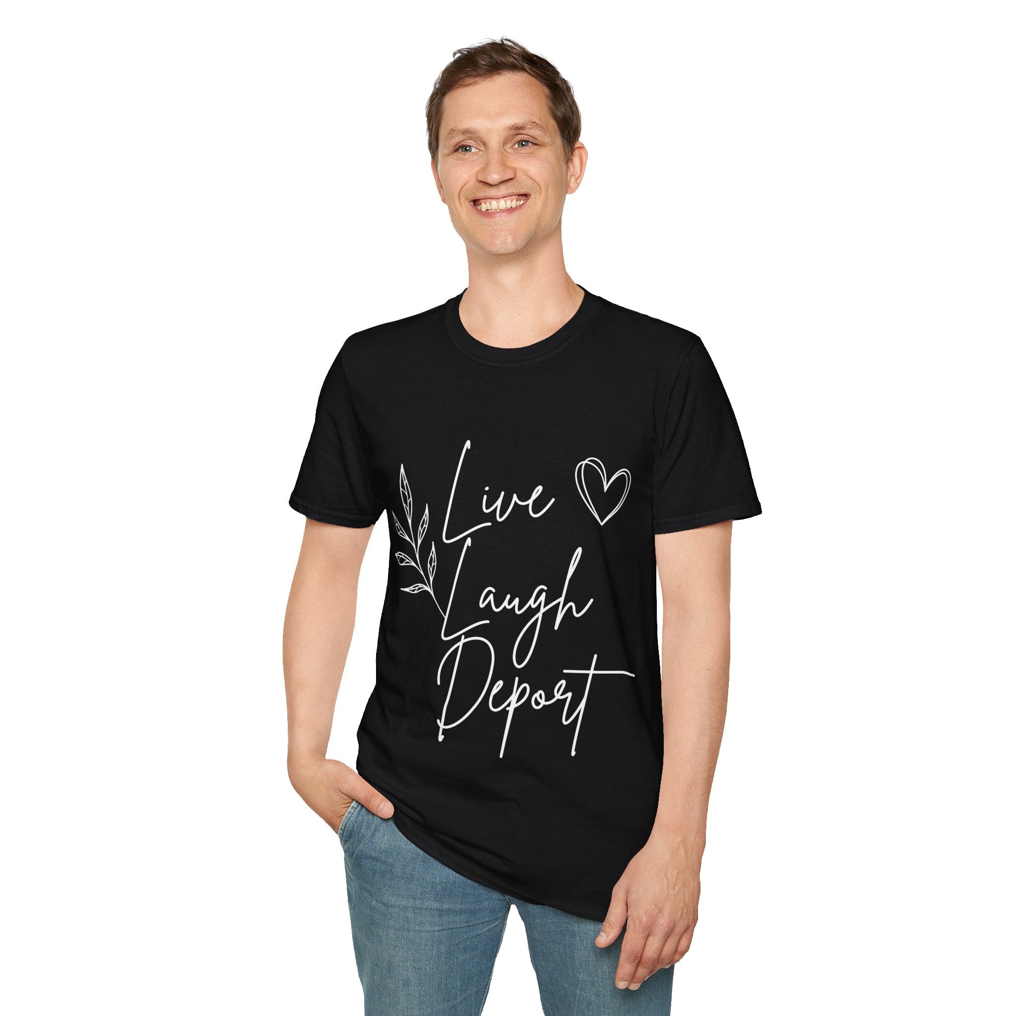 Live, Laugh, Deport T-Shirt — Funny British Political Tee (Women’s Style)