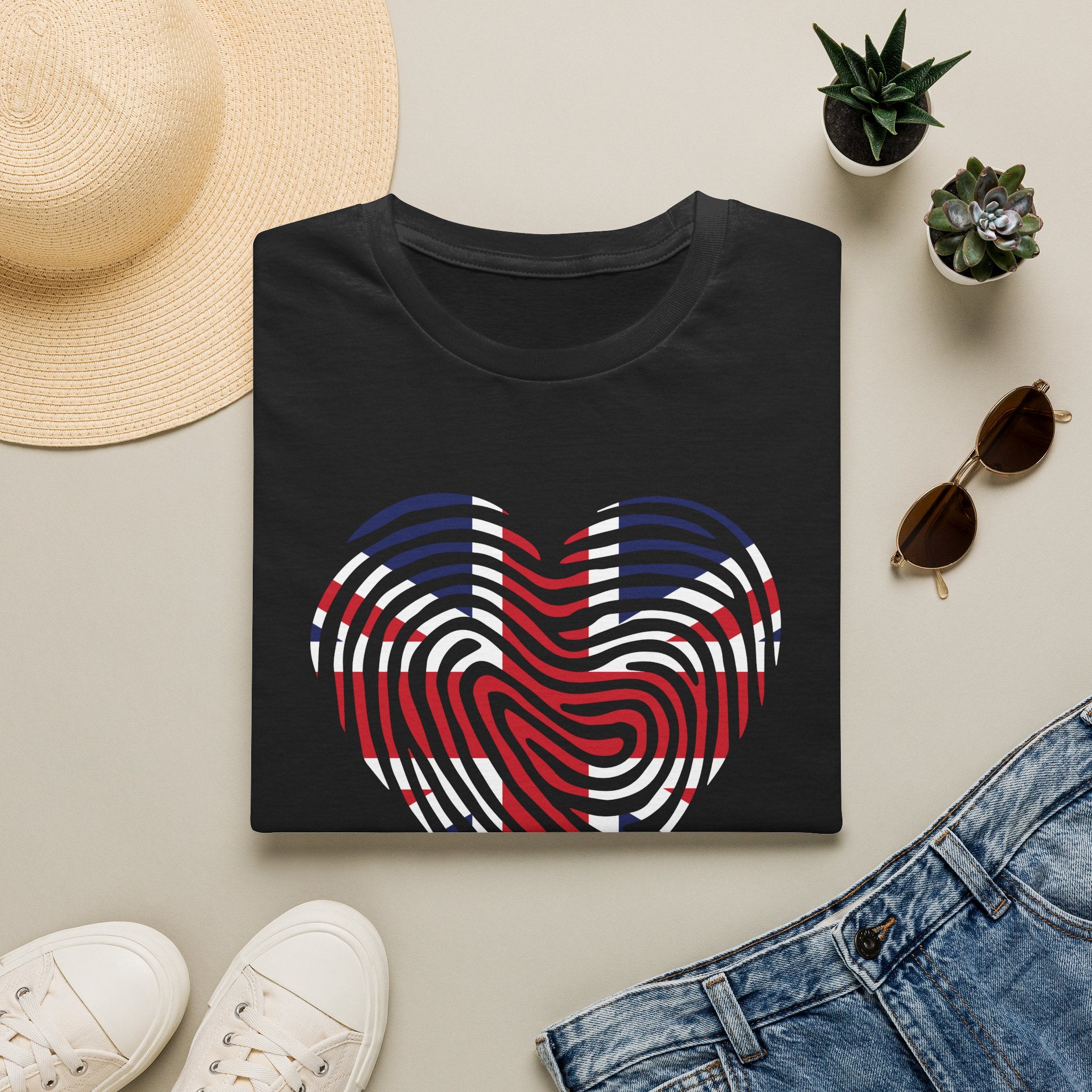 Union Jack Heart Fingerprint T-Shirt — British Patriot Tee - Our Colours