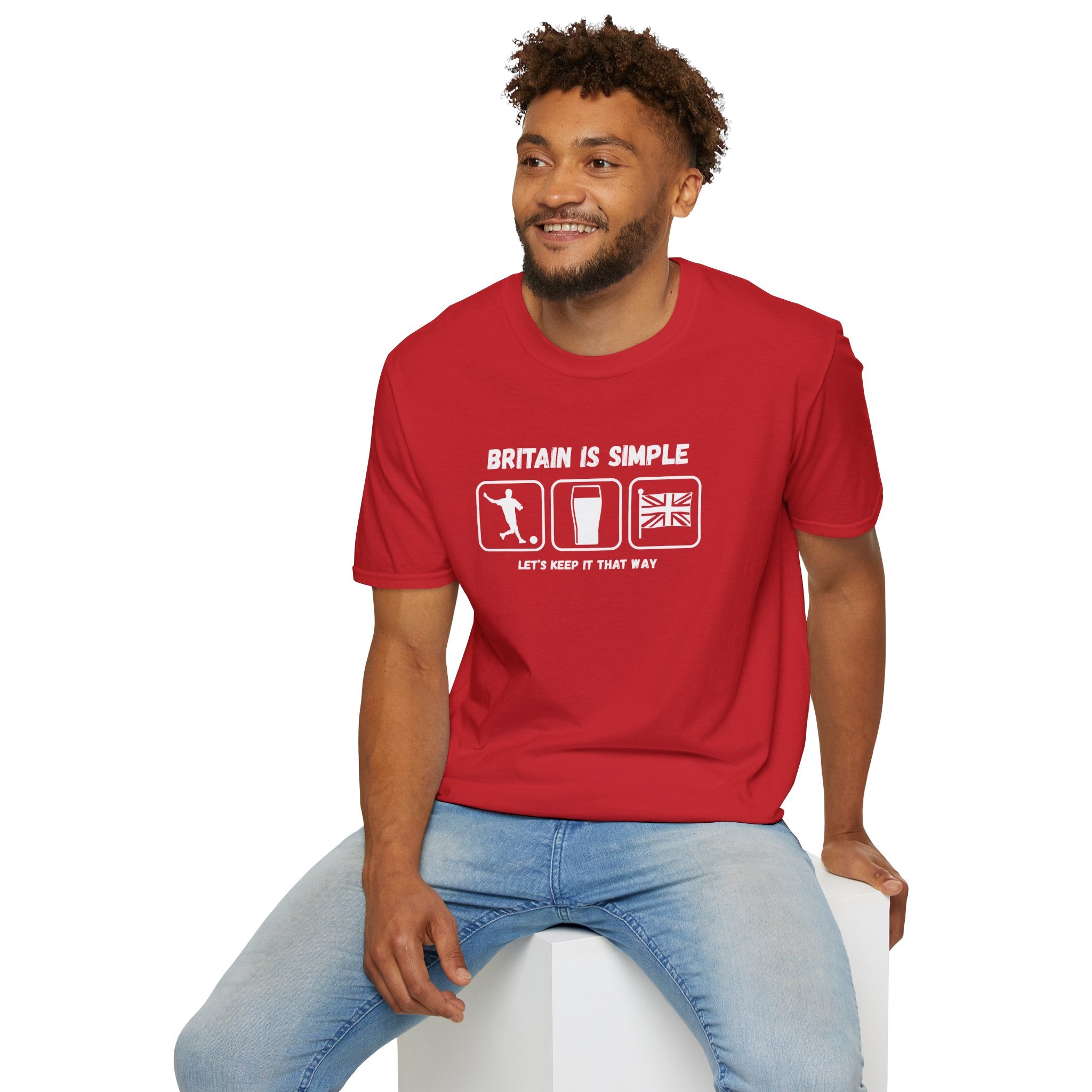 Britain Is Simple — British Humour T-Shirt  T-Shirt (Football, Pint & Union Jack Design)
