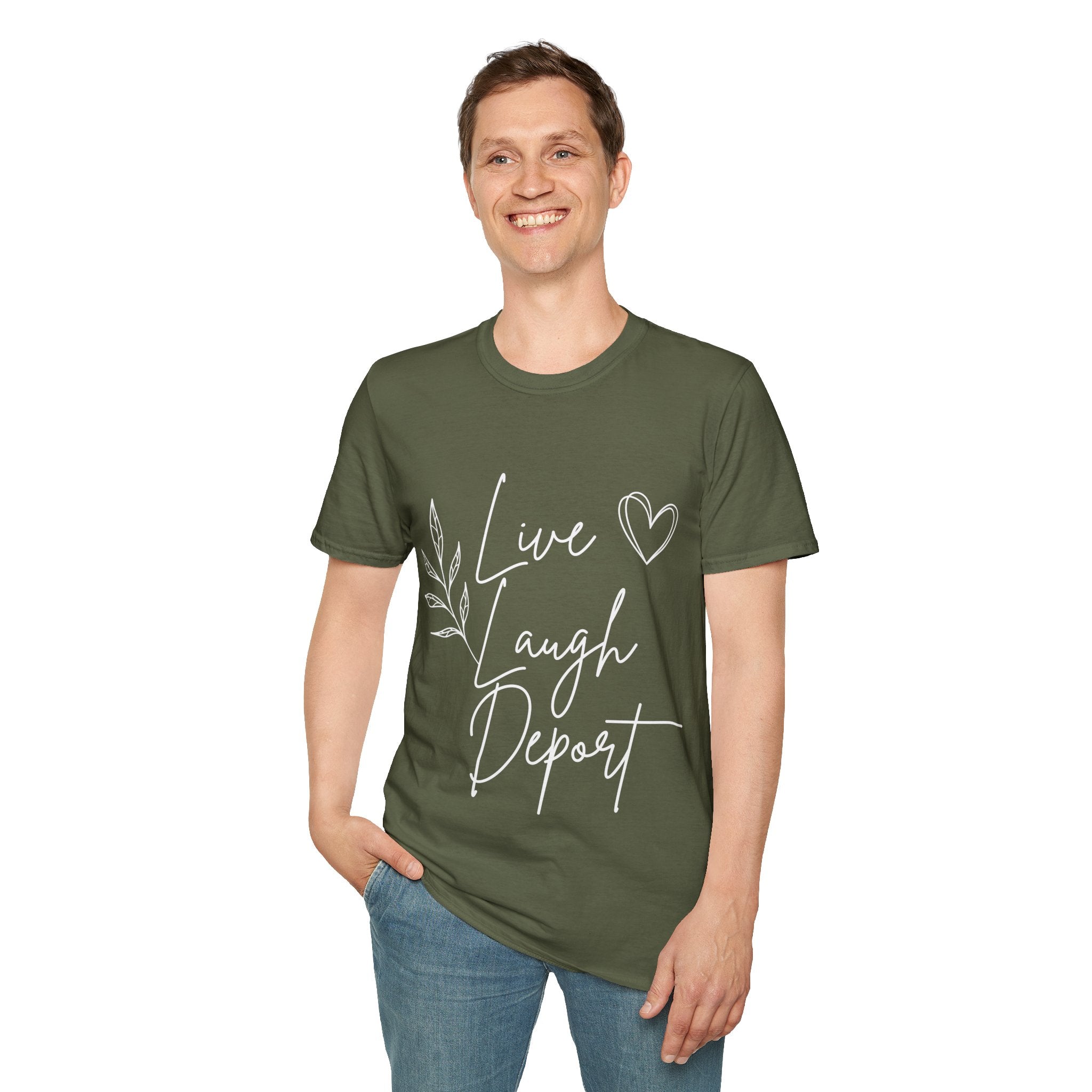 Live, Laugh, Deport T-Shirt — Funny British Political Tee (Women’s Style)