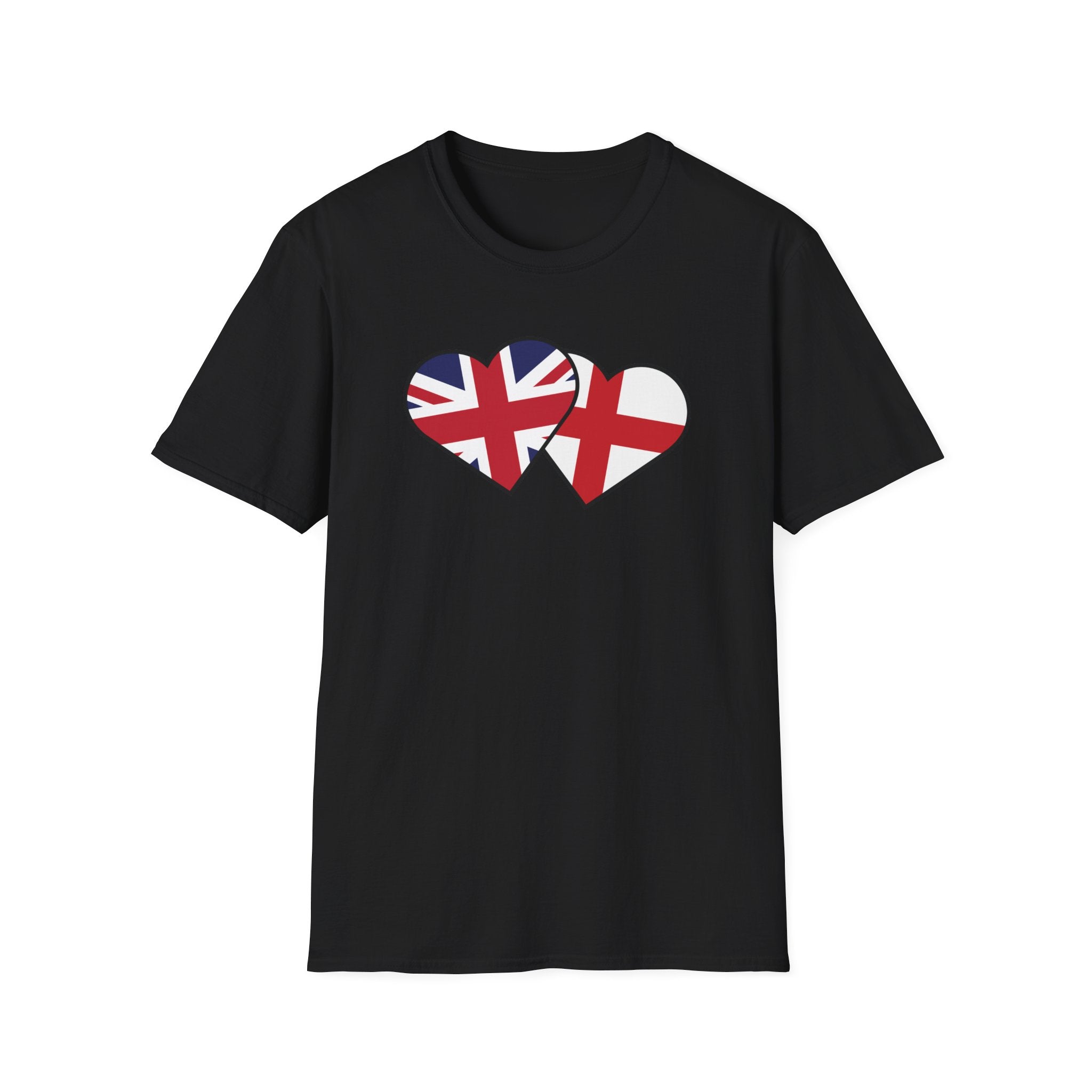 Union Jack & England Heart Flag T-Shirt — British Patriotic Tee
