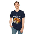 Fish & Chips "My face is up here" British Humour T-Shirt