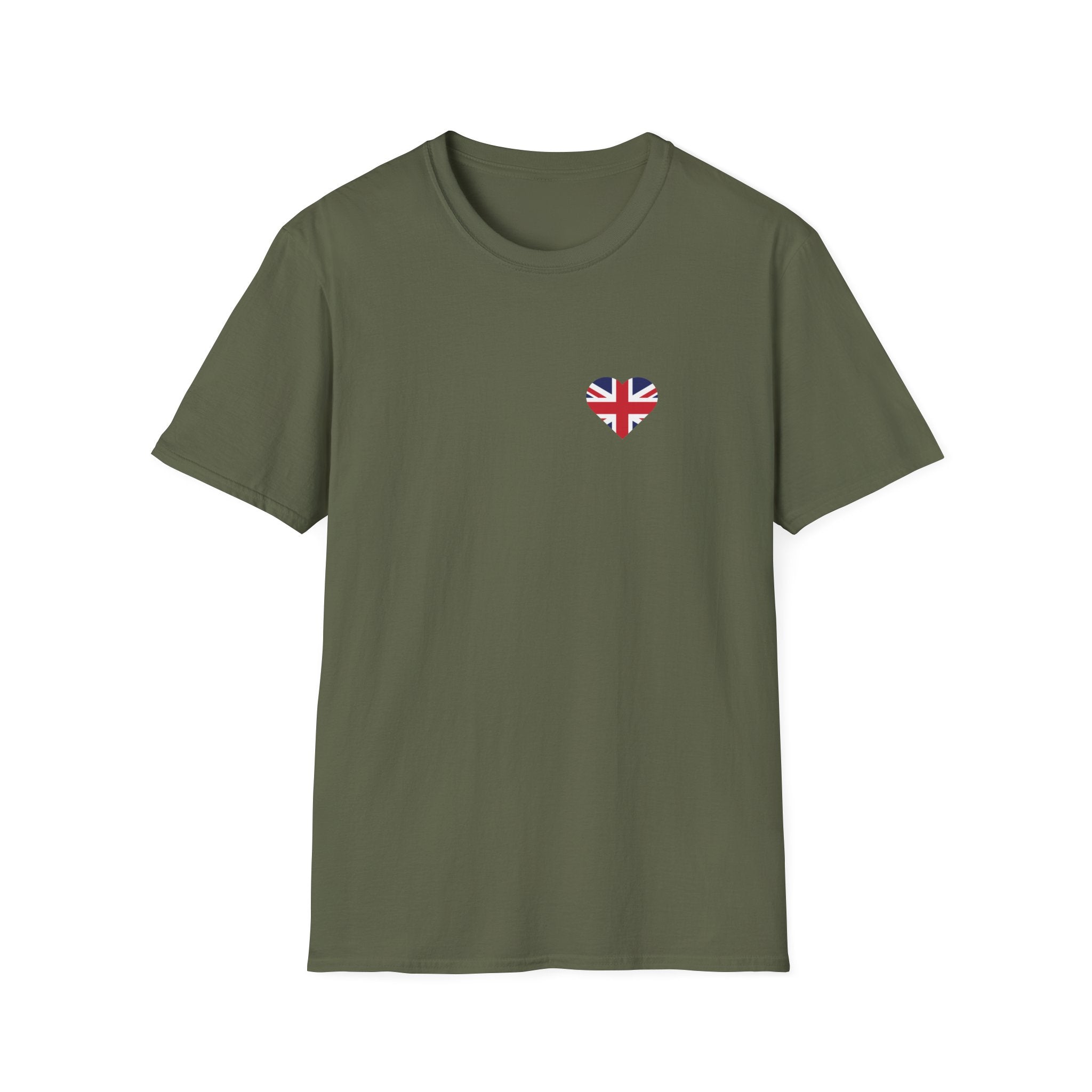British Heart Flag (small icon) T-Shirt — Union Jack Heart Patriotic Tee