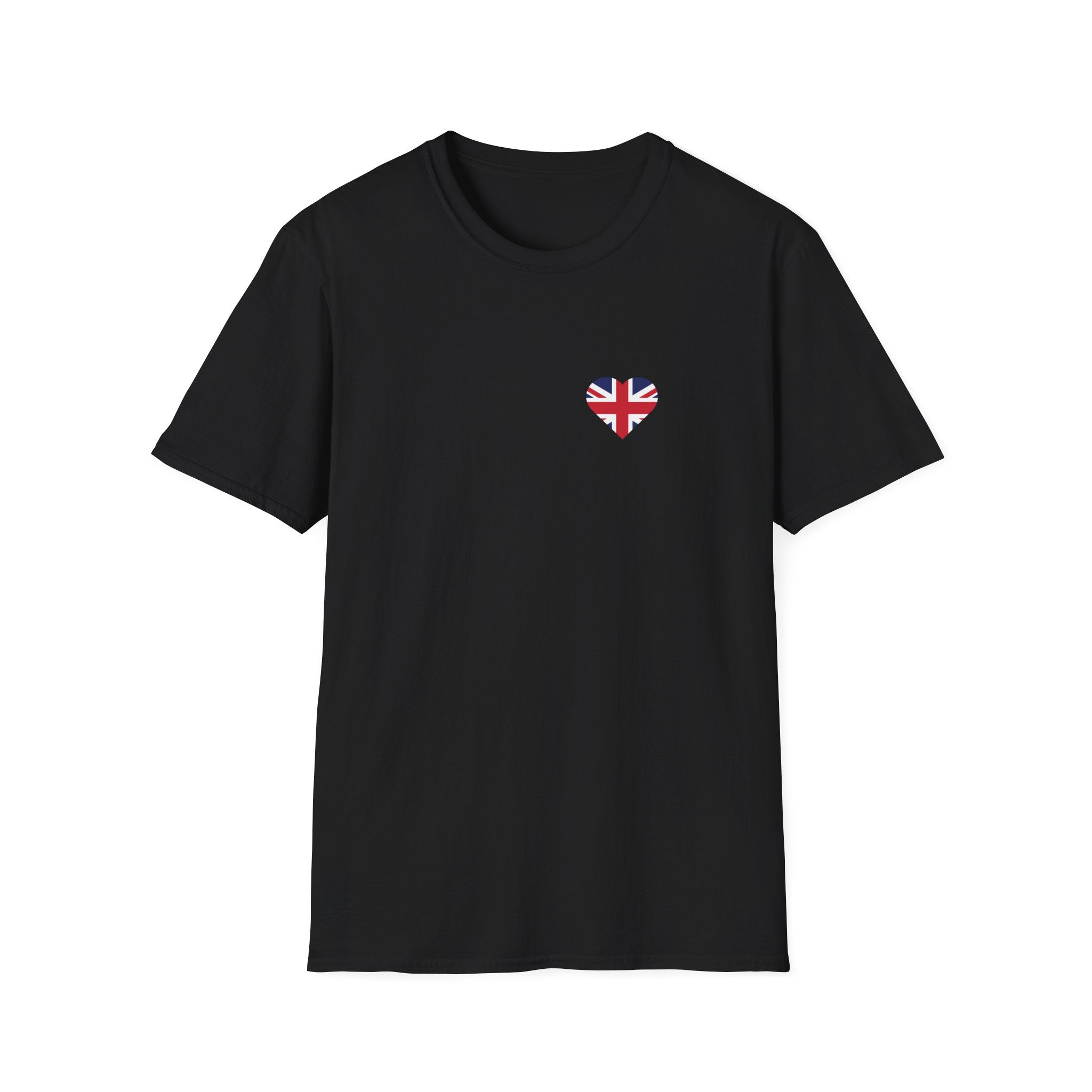 British Heart Flag (small icon) T-Shirt — Union Jack Heart Patriotic Tee