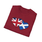 Union Jack & Scottish Flag Heart T-Shirt — British Patriotic Tee