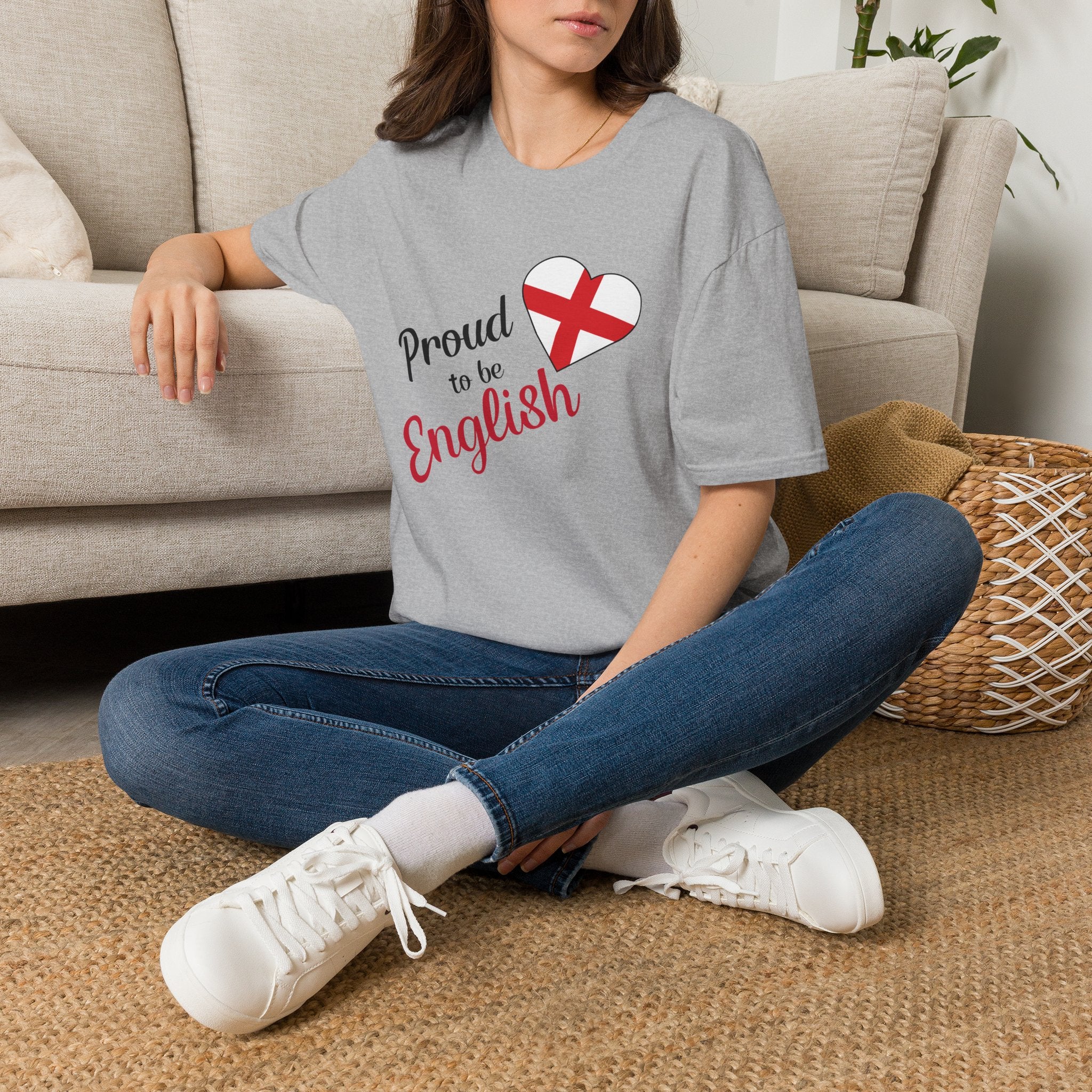 Proud to be English T-Shirt — Heart Flag England Tee