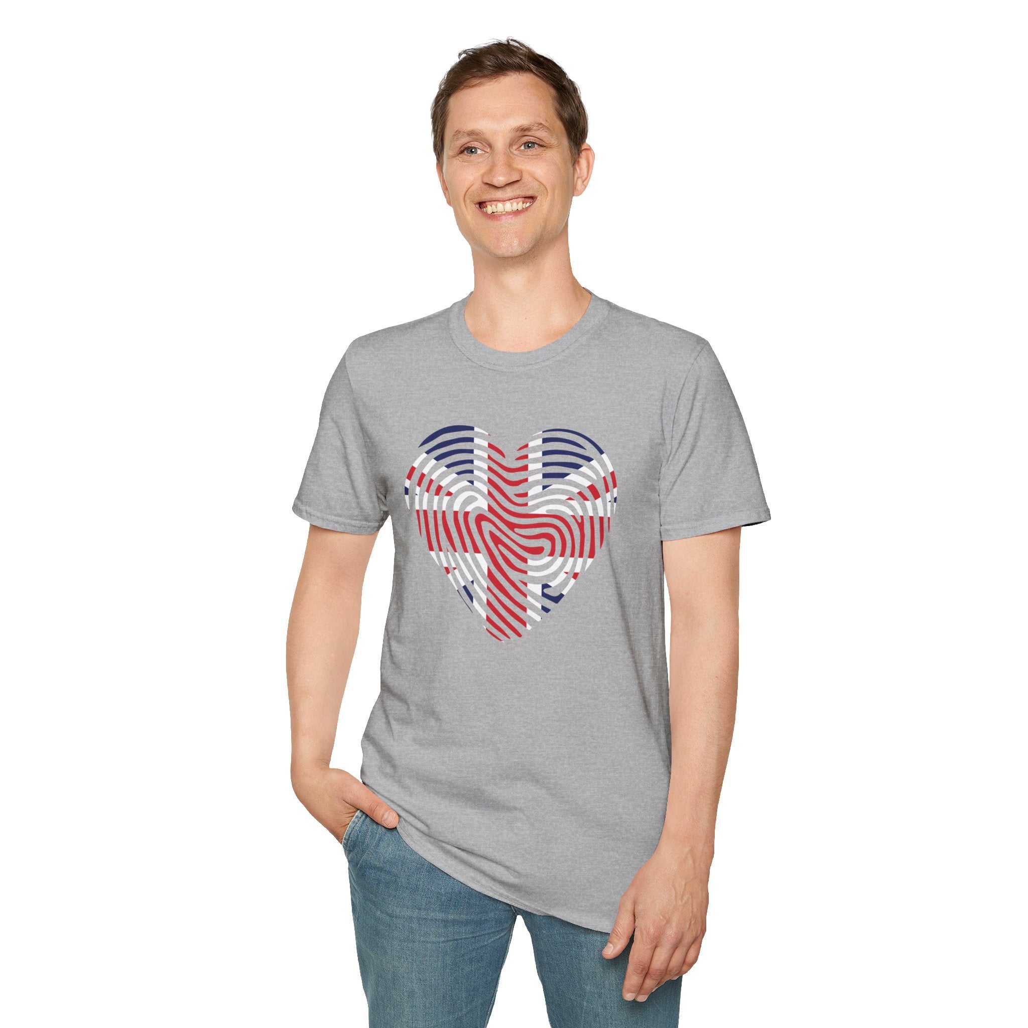 Union Jack Heart Fingerprint T-Shirt — British Patriot Tee - Our Colours
