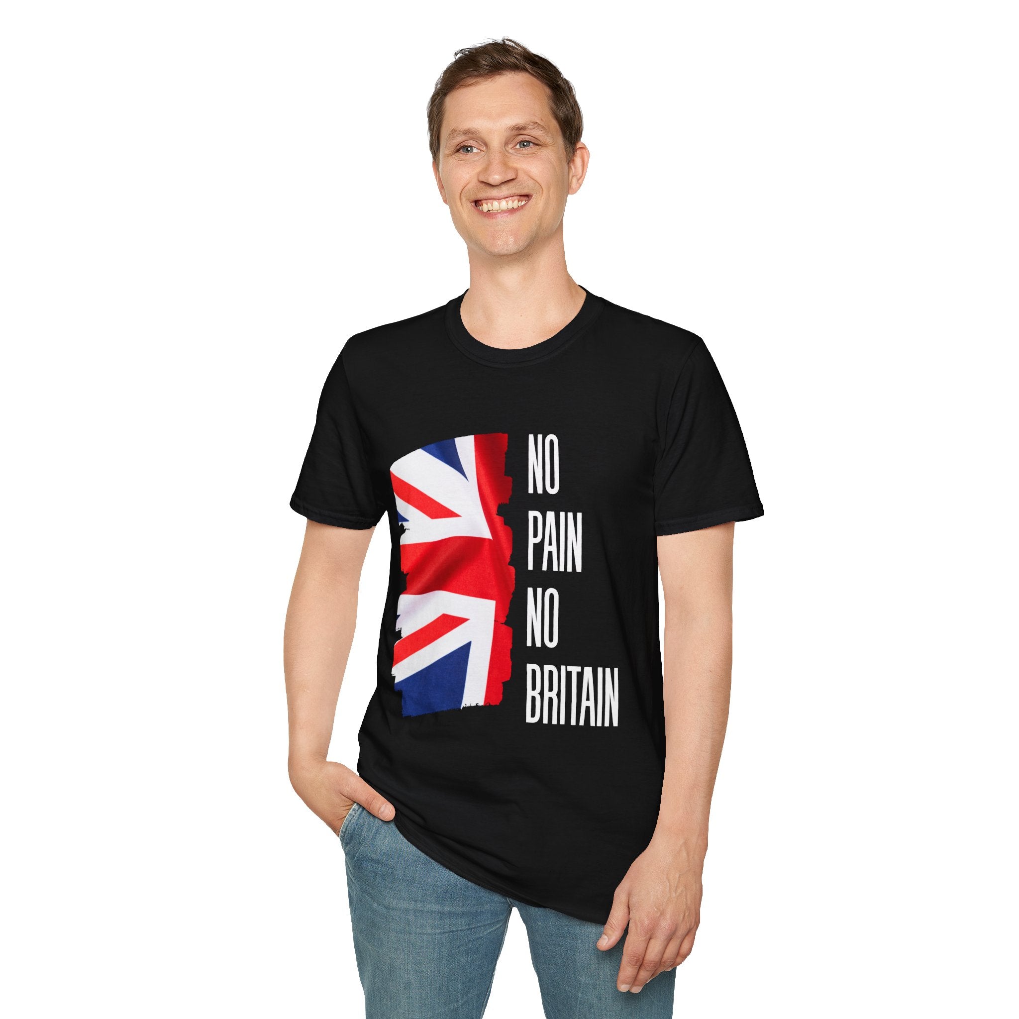 T-Shirt — "No Pain No Britain" Union Jack Graphic