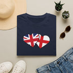 Union Jack & England Heart Flag T-Shirt — British Patriotic Tee