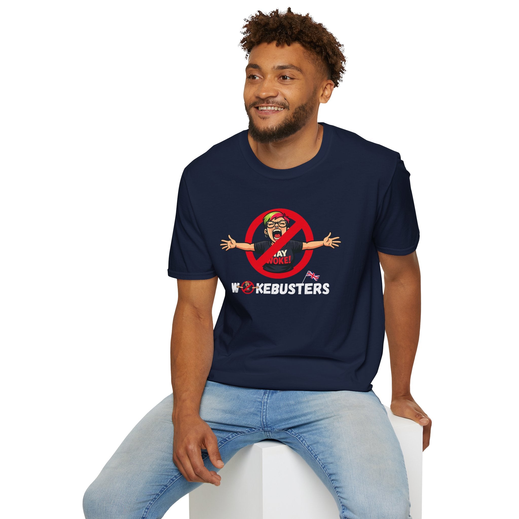 Wokebusters British Patriotic T-Shirt — Satirical Political Cartoon Tee
