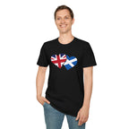 Union Jack & Scottish Flag Heart T-Shirt — British Patriotic Tee