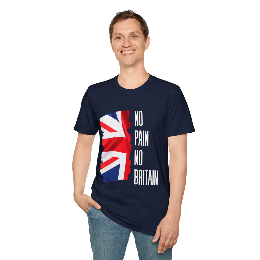 T-Shirt — "No Pain No Britain" Union Jack Graphic