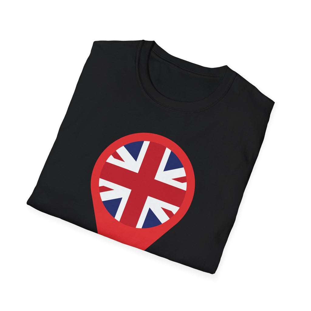 Union Jack Map Pin T-Shirt — British Patriotic Tee