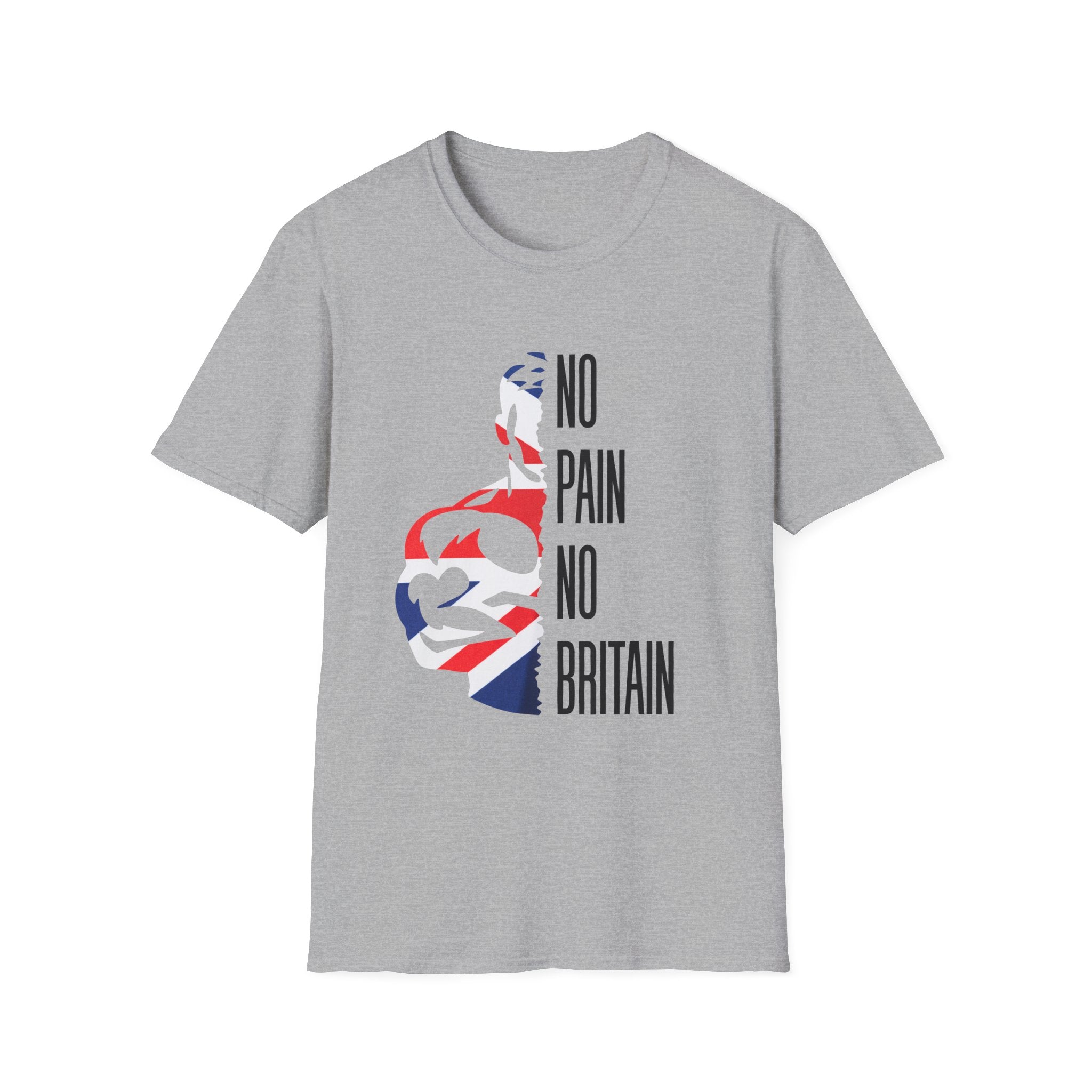 T-Shirt — "No Pain No Britain" British Flag Fitness