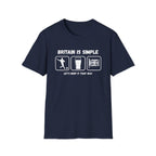 Britain Is Simple — British Humour T-Shirt  T-Shirt (Football, Pint & Union Jack Design)