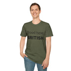 Blood Type: BRITISH T‑Shirt — Funny British Pride Tee