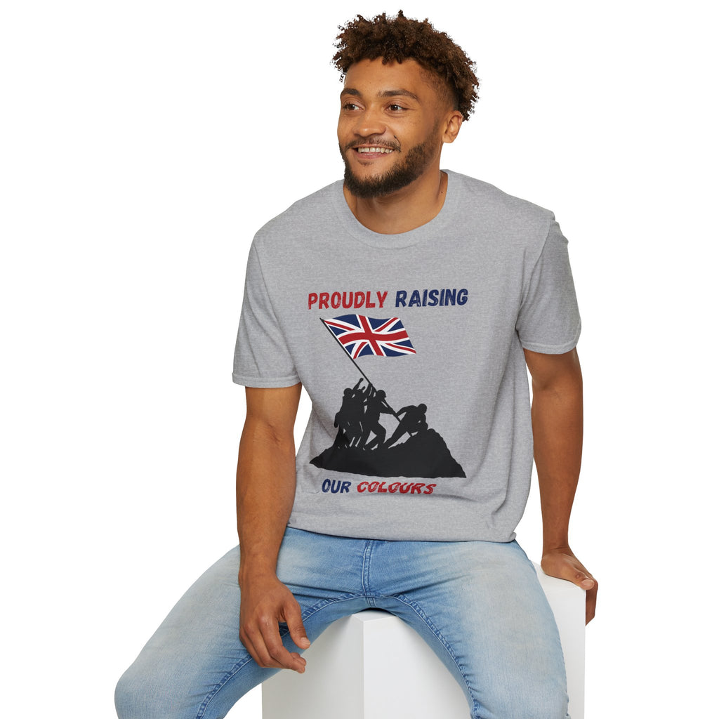 Proudly Raising Our Colours T-Shirt (original) — British Flag Patriotic Tee