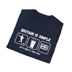 Britain Is Simple — British Humour T-Shirt  T-Shirt (Football, Pint & Union Jack Design)