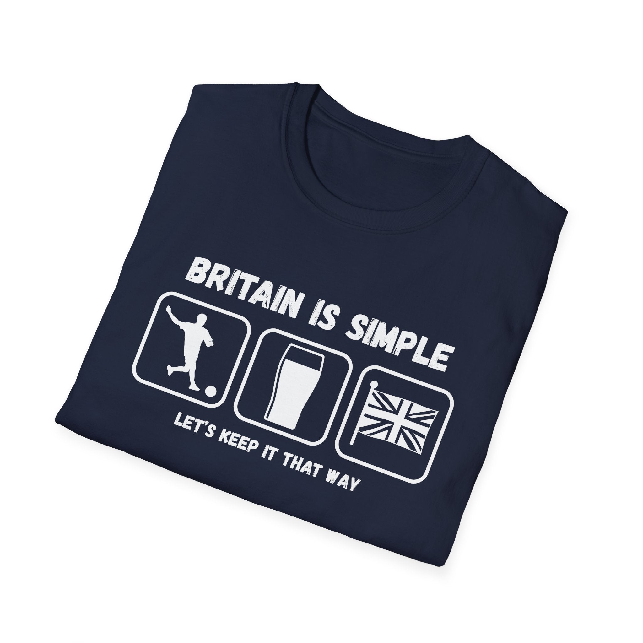 Britain Is Simple — British Humour T-Shirt  T-Shirt (Football, Pint & Union Jack Design)