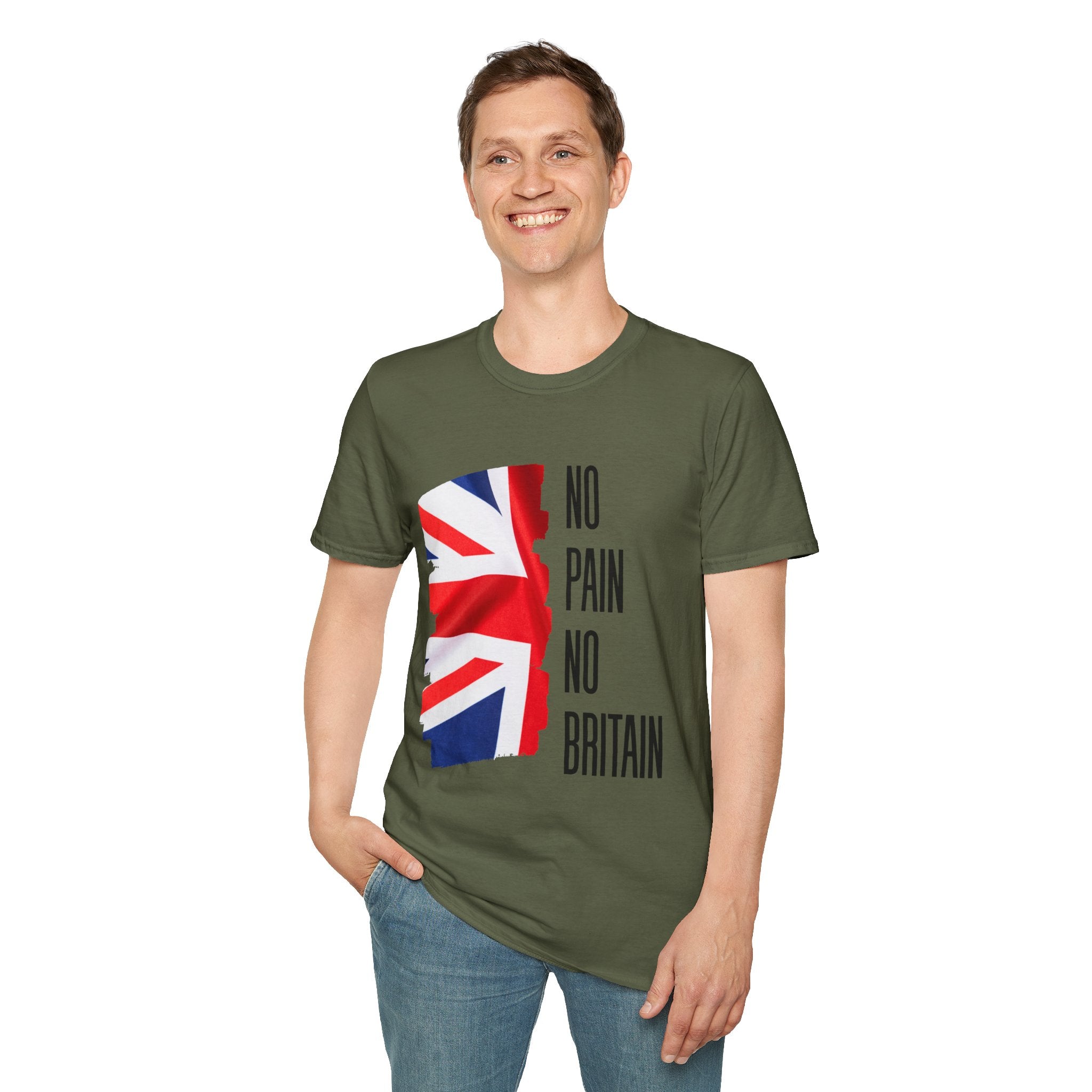 T-Shirt — "No Pain No Britain" Union Jack Graphic
