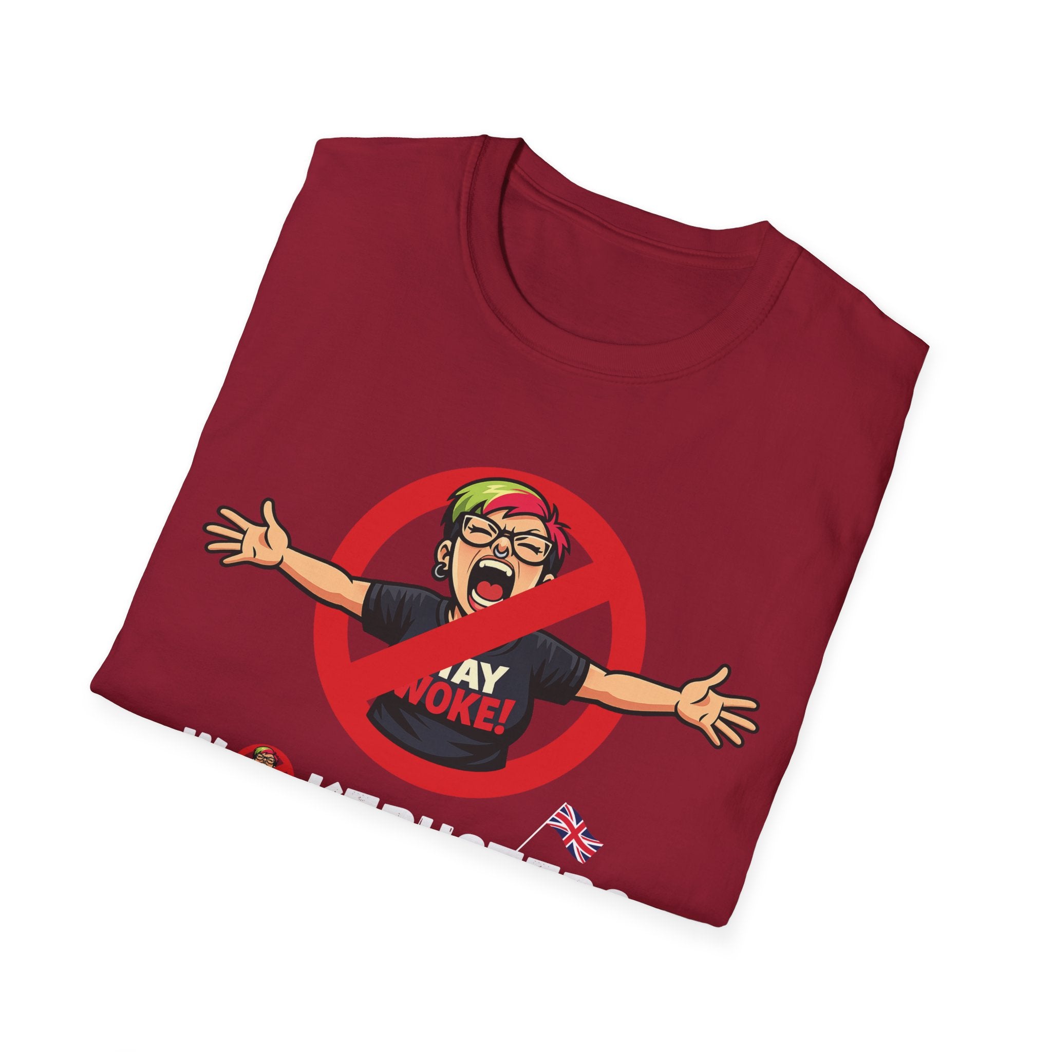 Wokebusters British Patriotic T-Shirt — Satirical Political Cartoon Tee