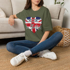 T-Shirt — "In a World Where You Can Be Anything, Be British" Union Jack Heart Tee