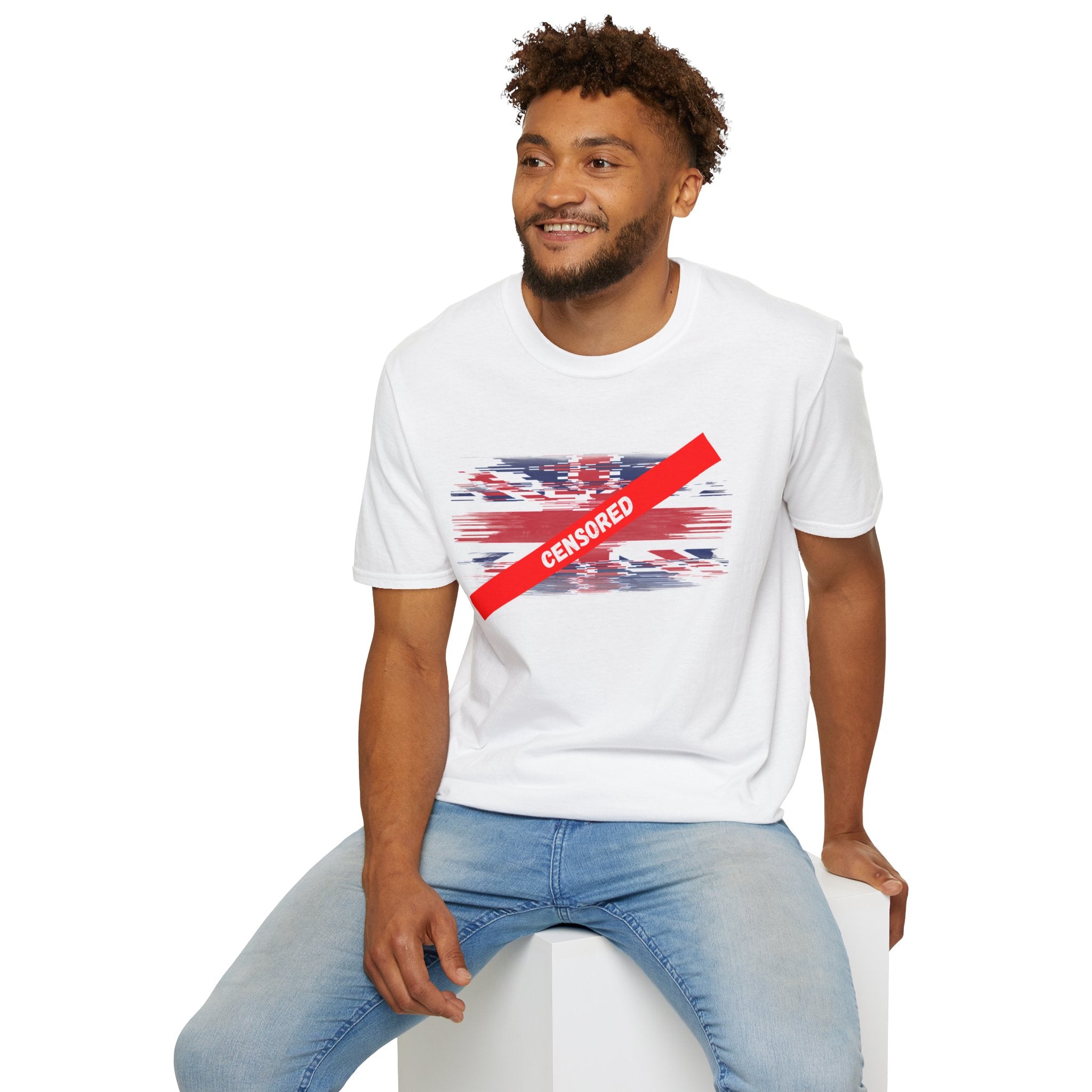 Censored Union Jack T-Shirt — British Political Flag Tee