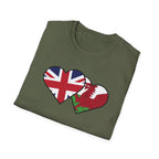 Union Jack & Welsh Flag Heart T-Shirt — British Patriotic Tee