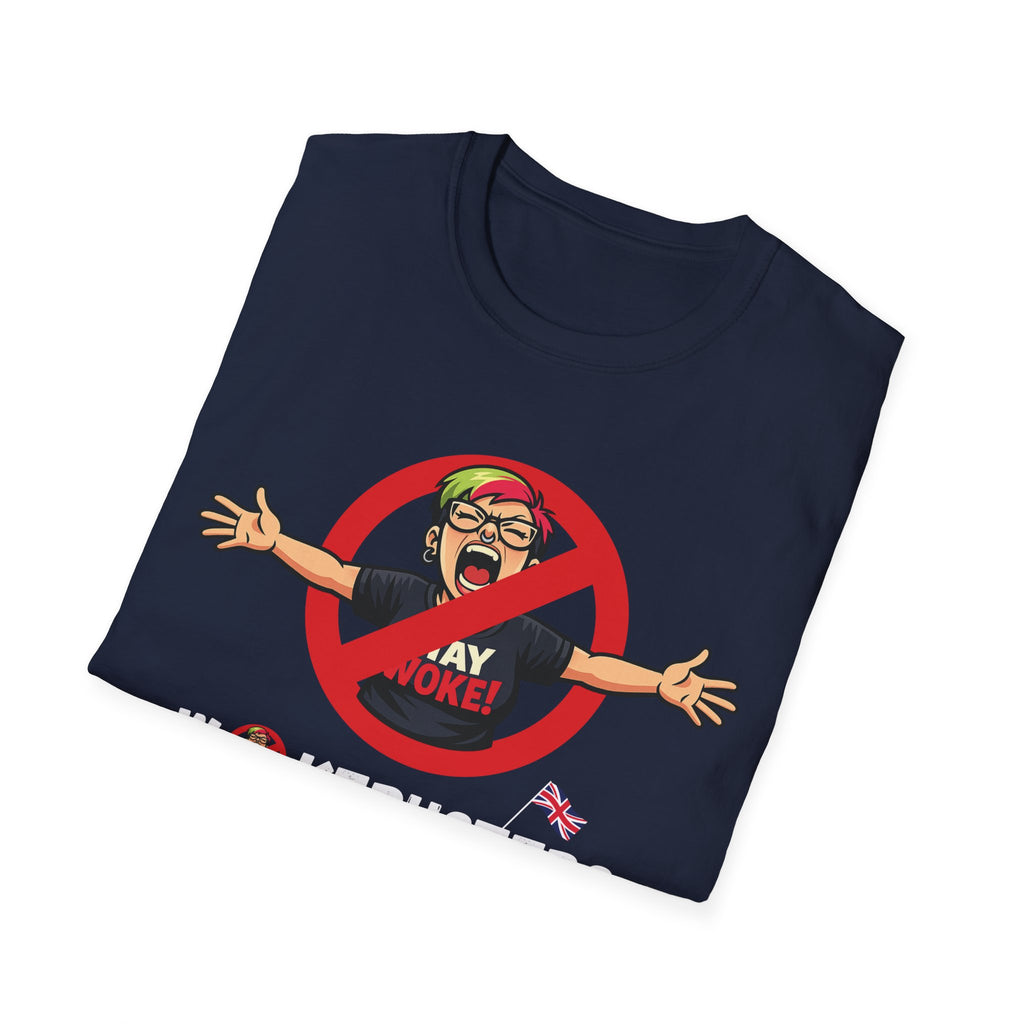 Wokebusters British Patriotic T-Shirt — Satirical Political Cartoon Tee