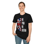 T-Shirt — "No Pain No Britain" Patriotic Lion Graphic