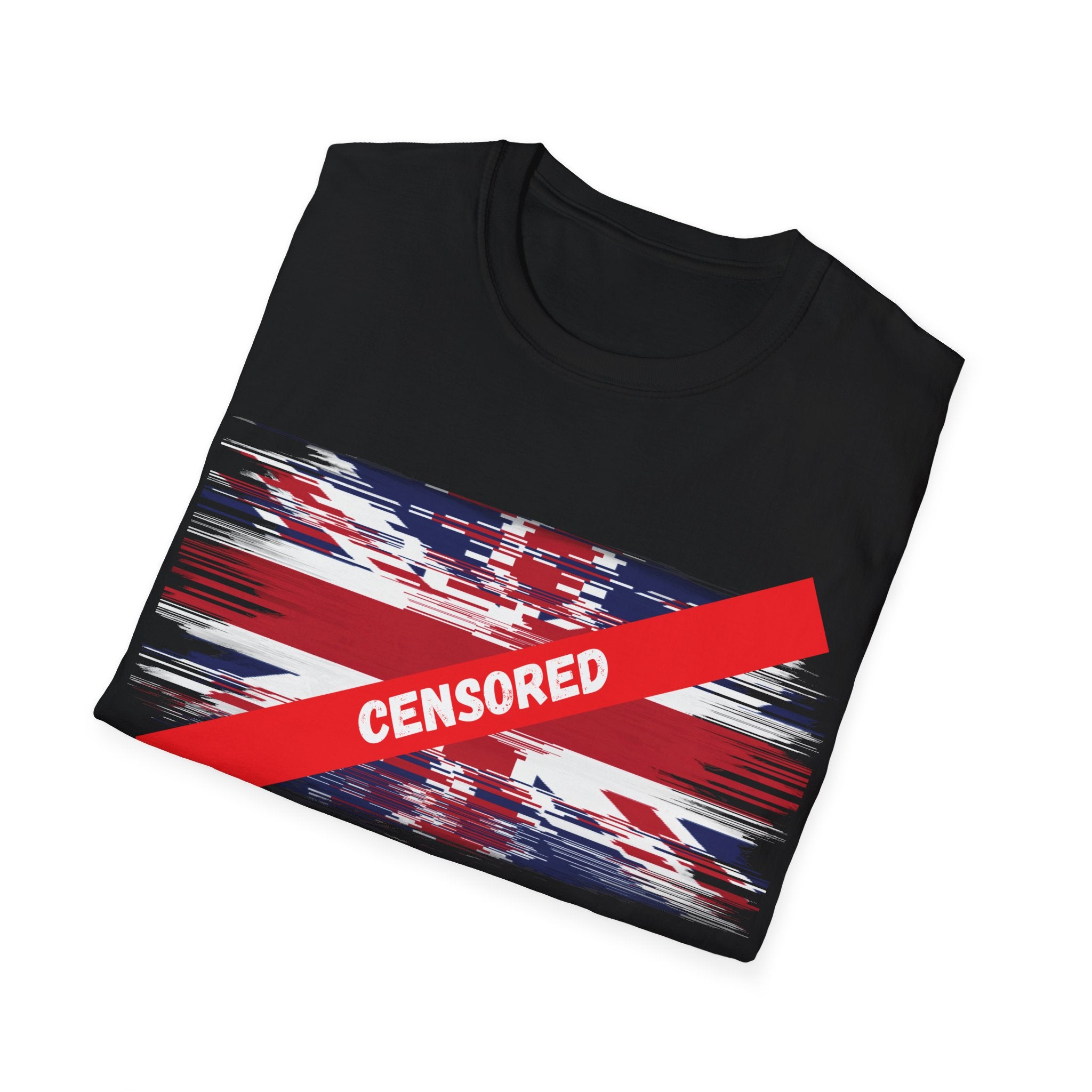 Censored Union Jack T-Shirt — British Political Flag Tee