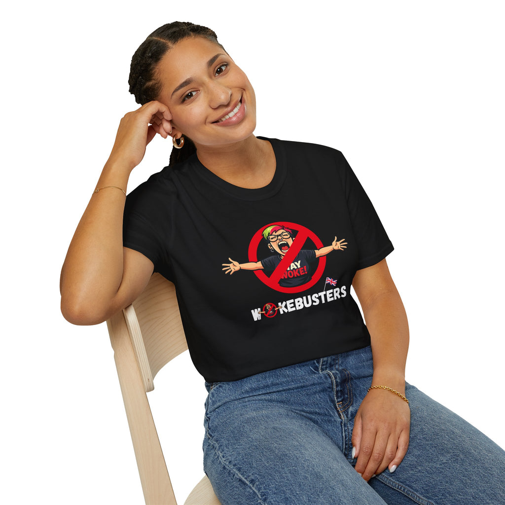 Wokebusters British Patriotic T-Shirt — Satirical Political Cartoon Tee