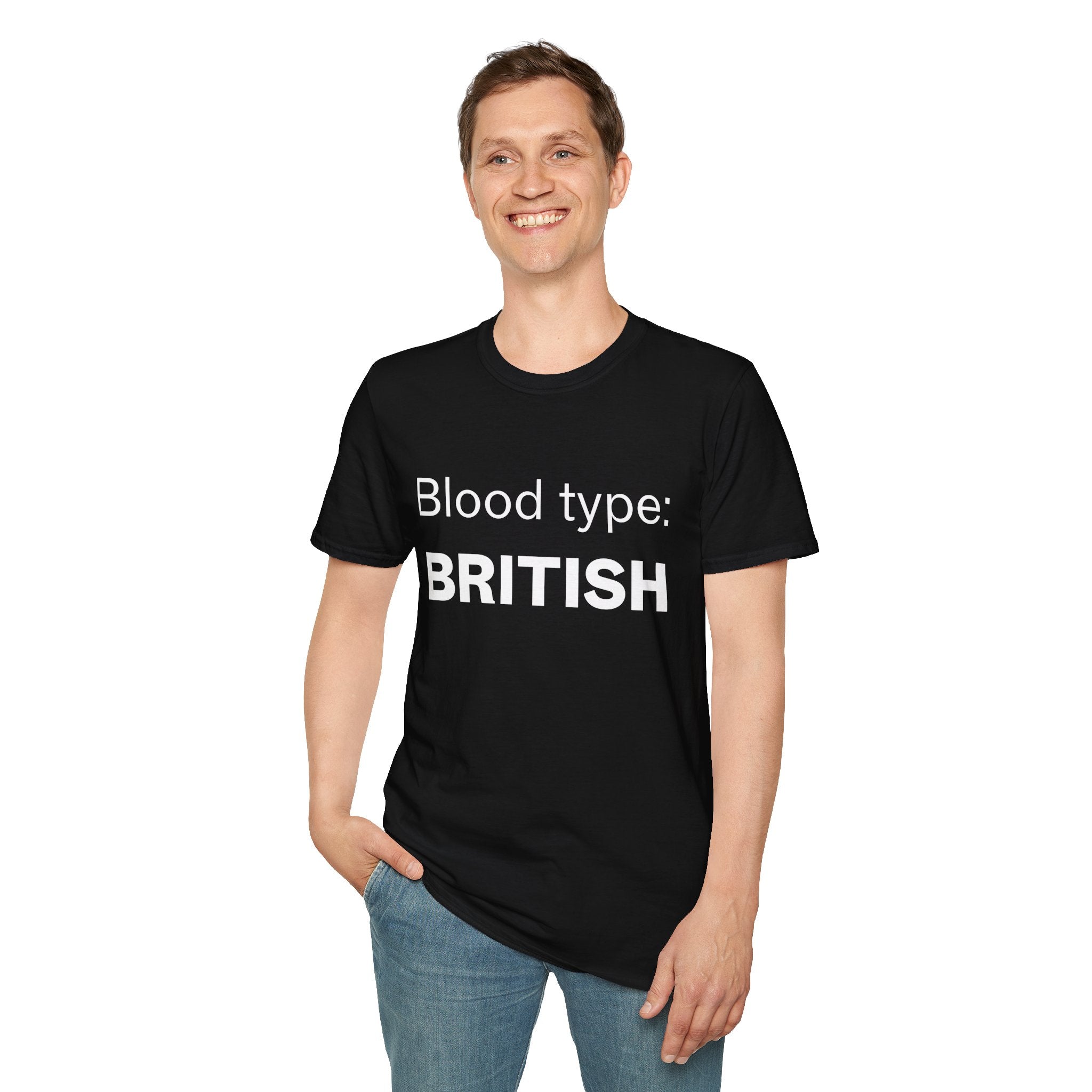 Blood Type: BRITISH T‑Shirt — Funny British Pride Tee