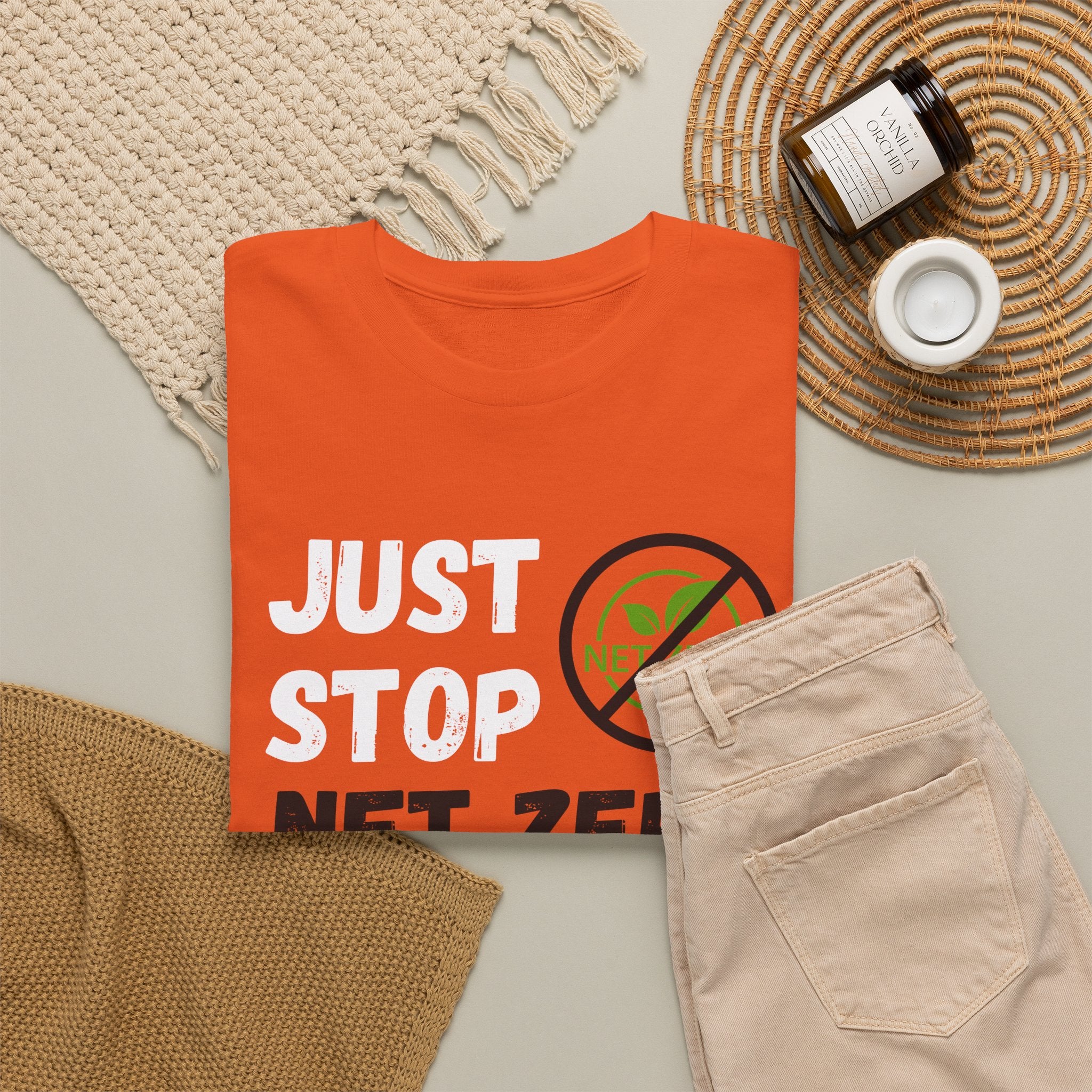 Just Stop Net Zero T-Shirt — Anti Net Zero Graphic Tee