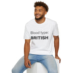 Blood Type: BRITISH T‑Shirt — Funny British Pride Tee