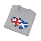 Union Jack & Scottish Flag Heart T-Shirt — British Patriotic Tee