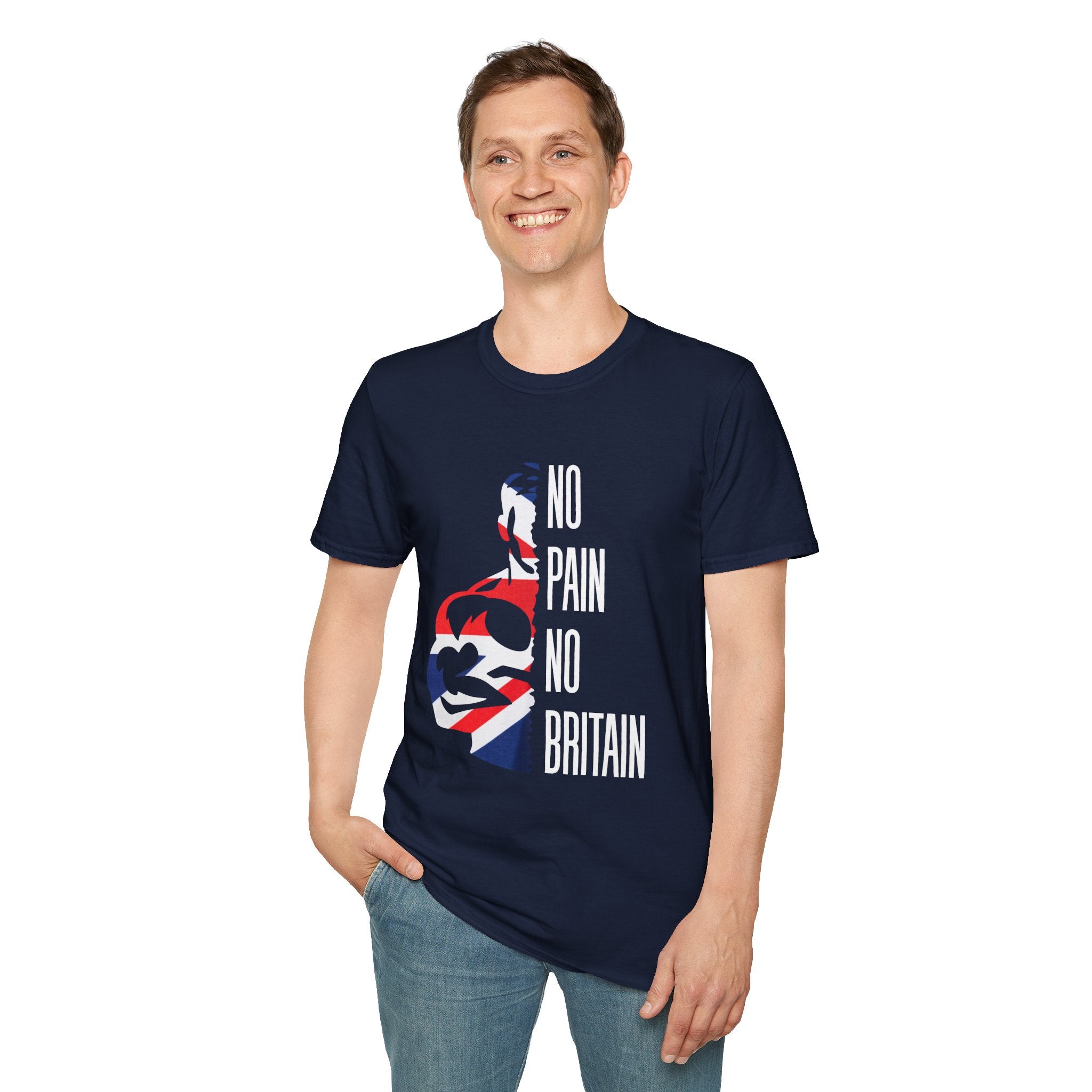 T-Shirt — "No Pain No Britain" British Flag Fitness
