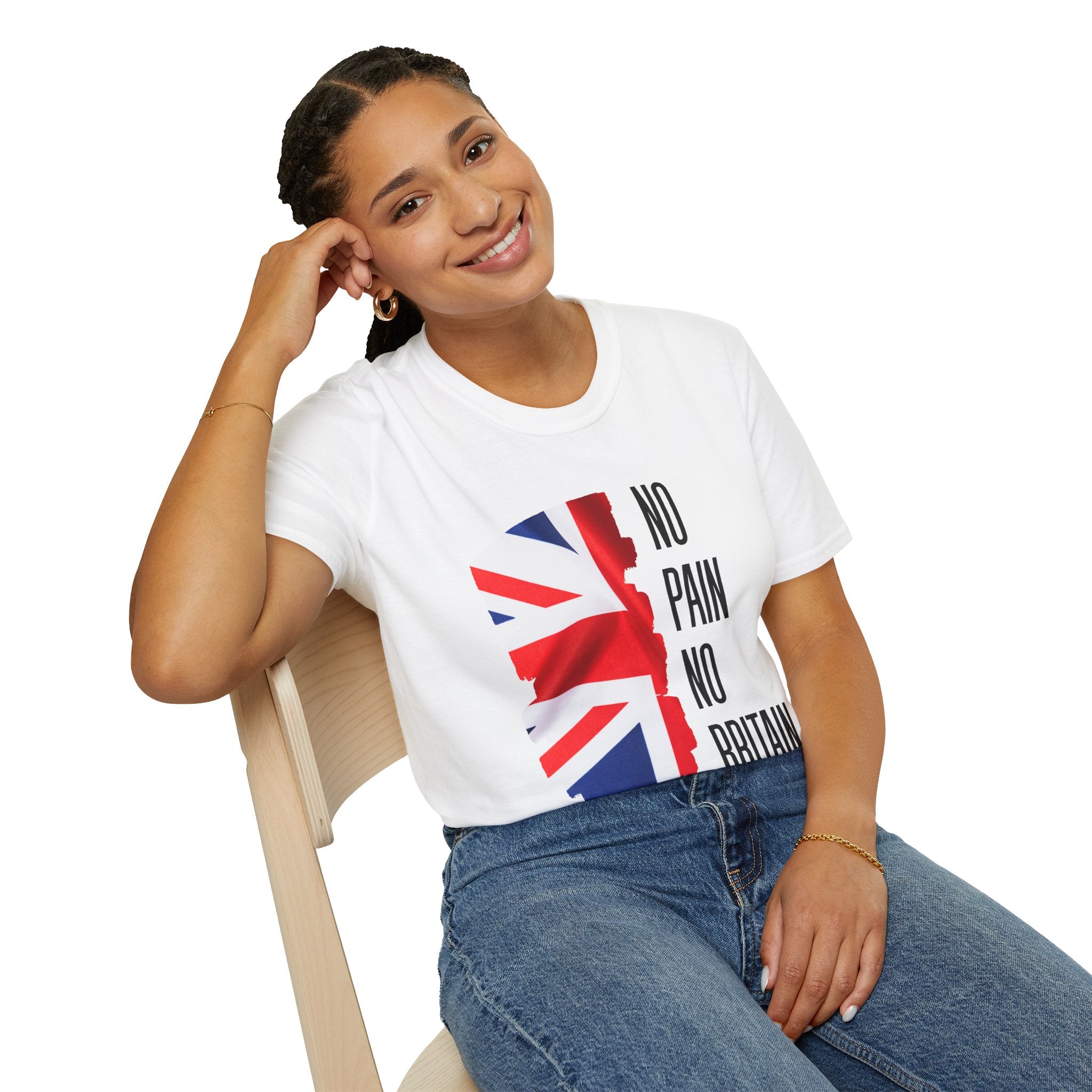 T-Shirt — "No Pain No Britain" Union Jack Graphic