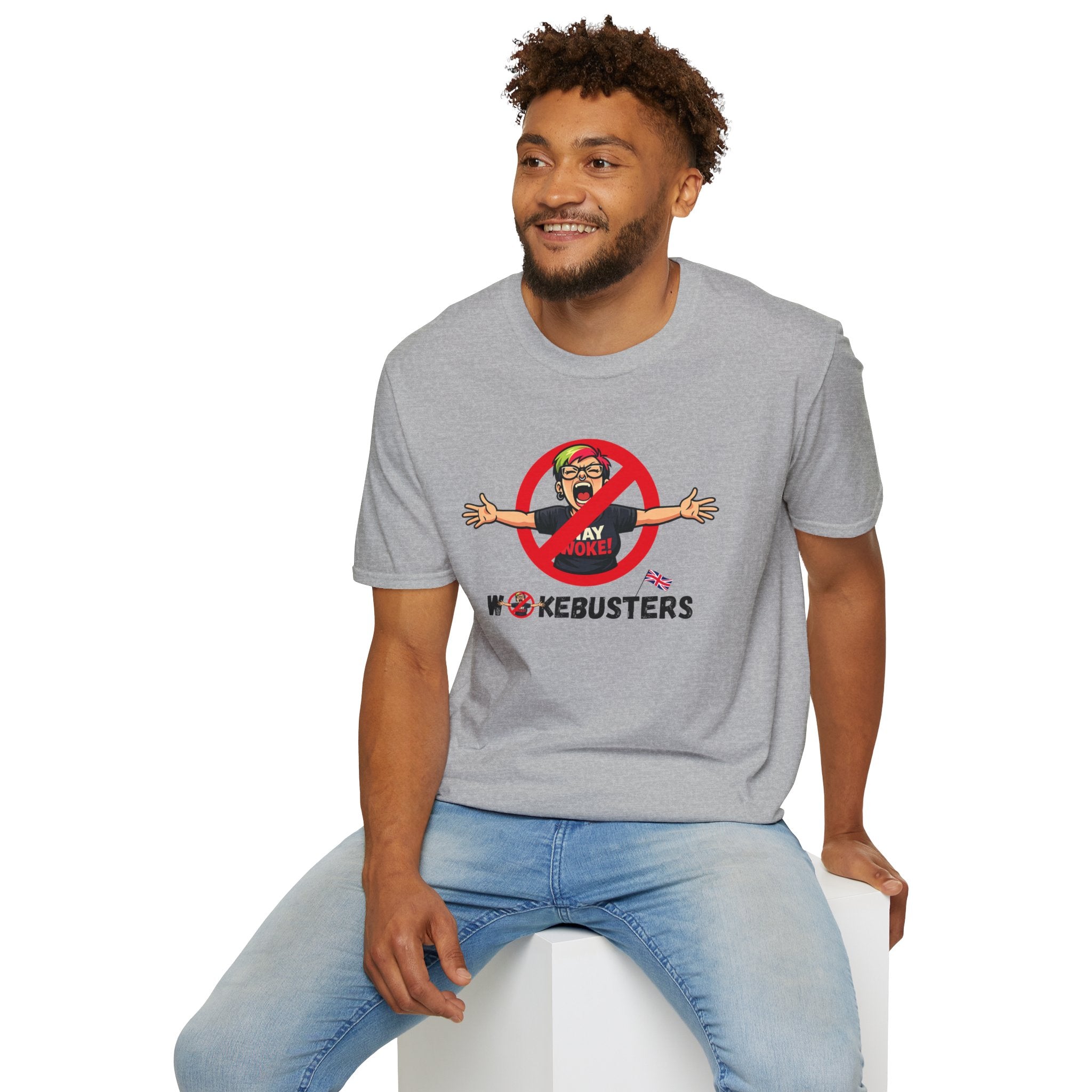 Wokebusters British Patriotic T-Shirt — Satirical Political Cartoon Tee