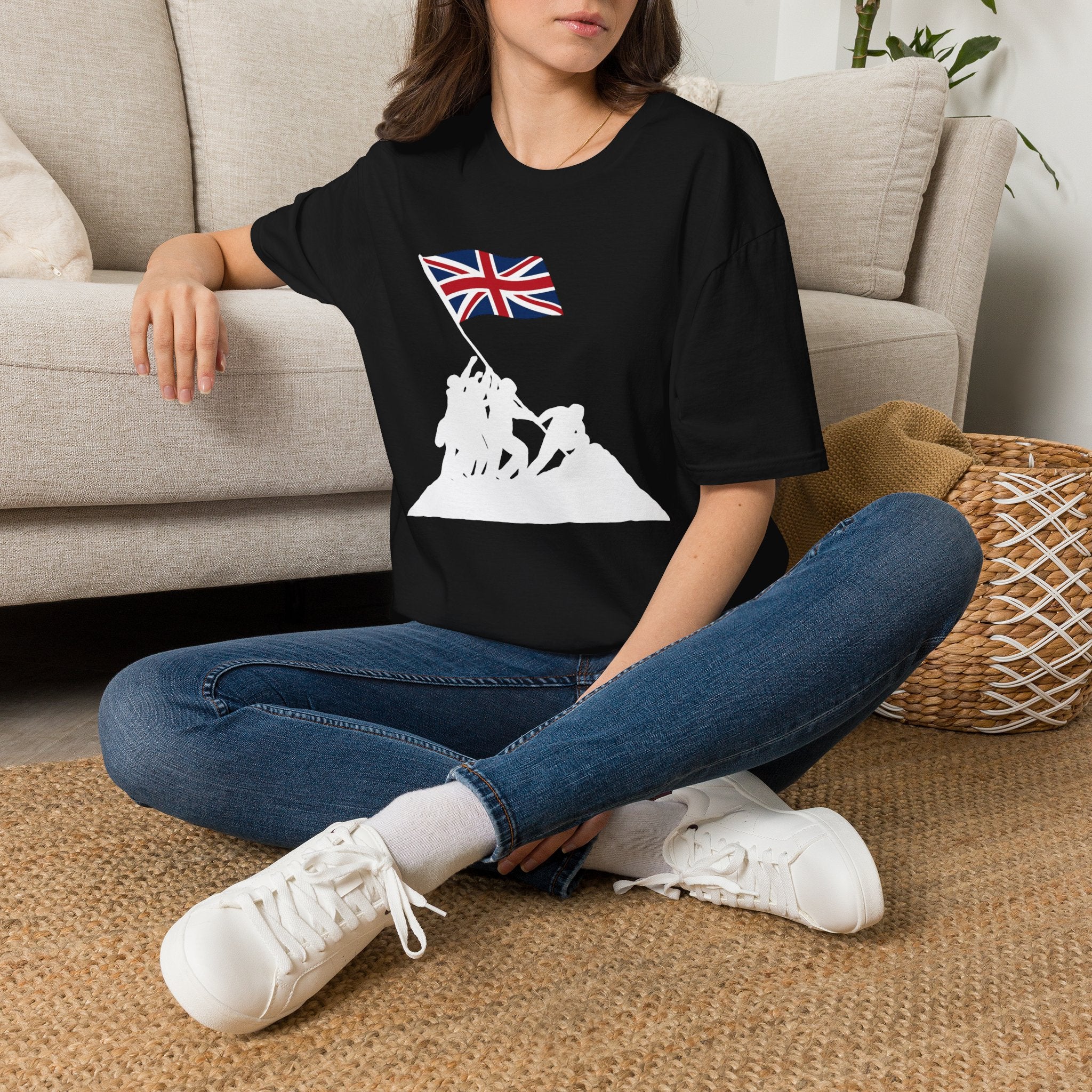 Raising Our Colours T-Shirt (no slogan) — British Flag Patriotic Tee - Our Colours