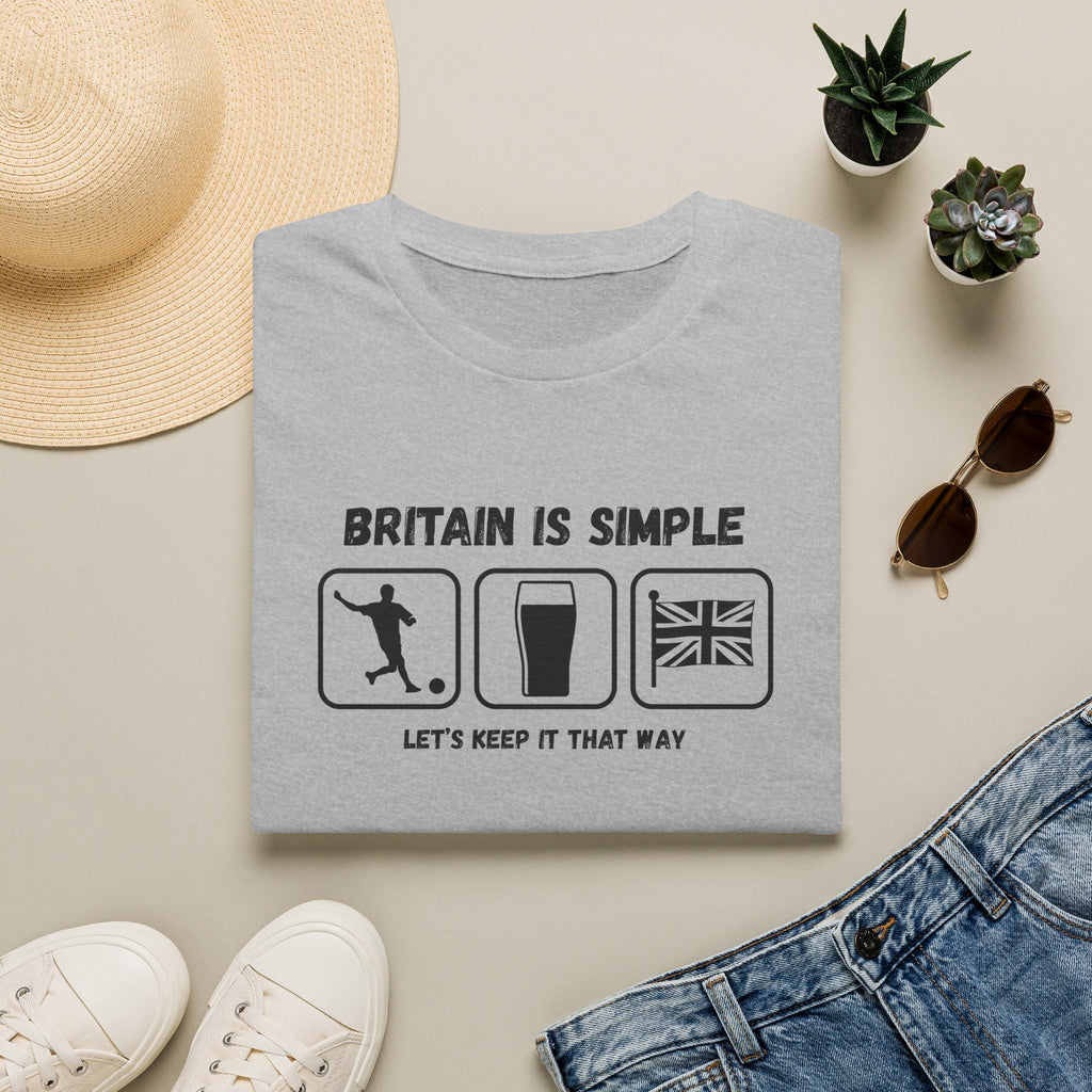 Britain Is Simple — British Humour T-Shirt  T-Shirt (Football, Pint & Union Jack Design)