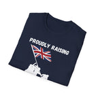 Proudly Raising Our Colours T-Shirt (smaller design) — British Flag Patriotic Tee