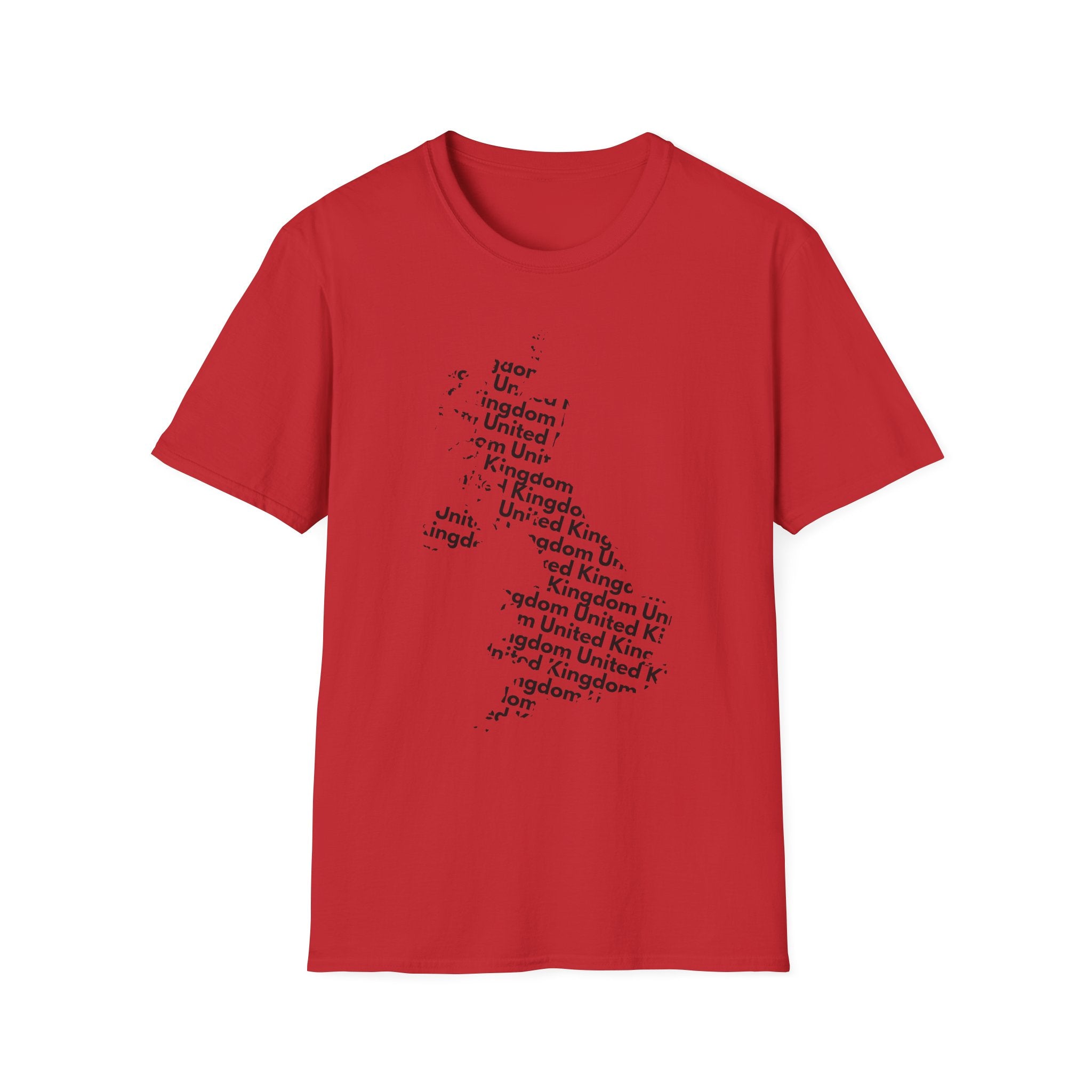 United Kingdom Typography T-Shirt — Minimal British Map Text Design
