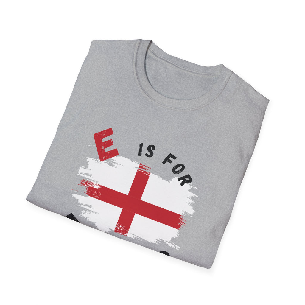 E is for England T-Shirt — English Flag Patriotic Tee