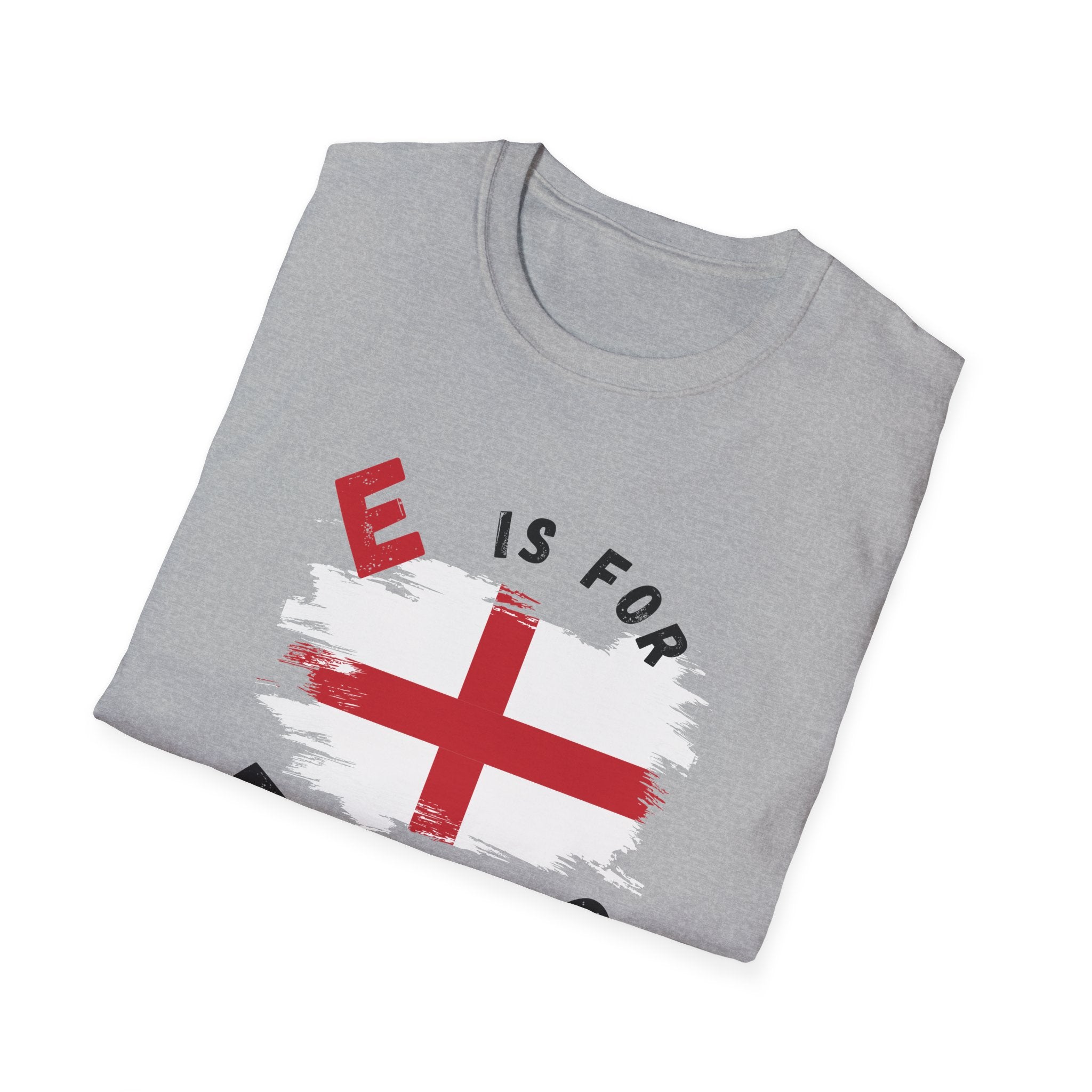 E is for England T-Shirt — English Flag Patriotic Tee