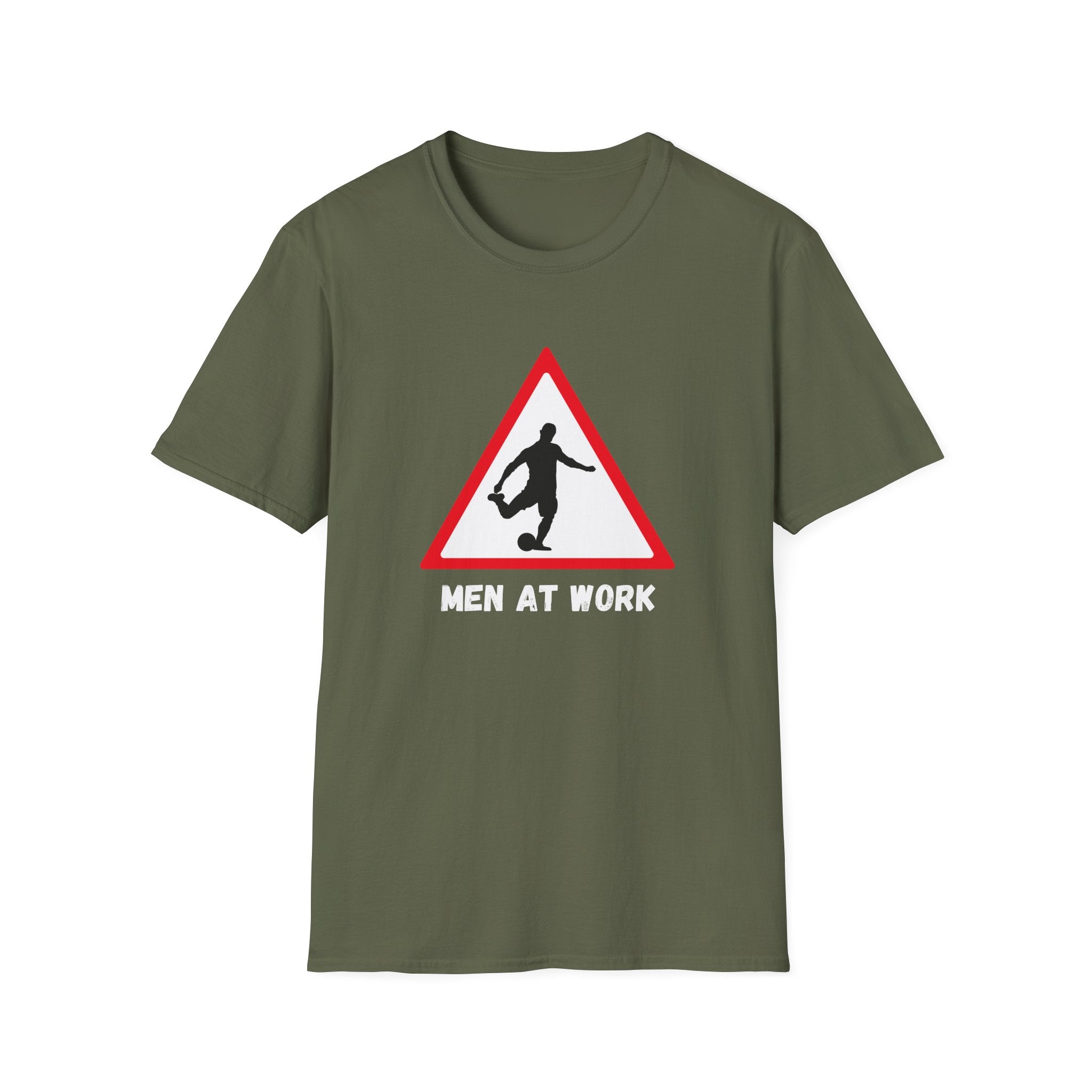 Men at Work Roadside Sign T-Shirt — British Humour T-Shirt