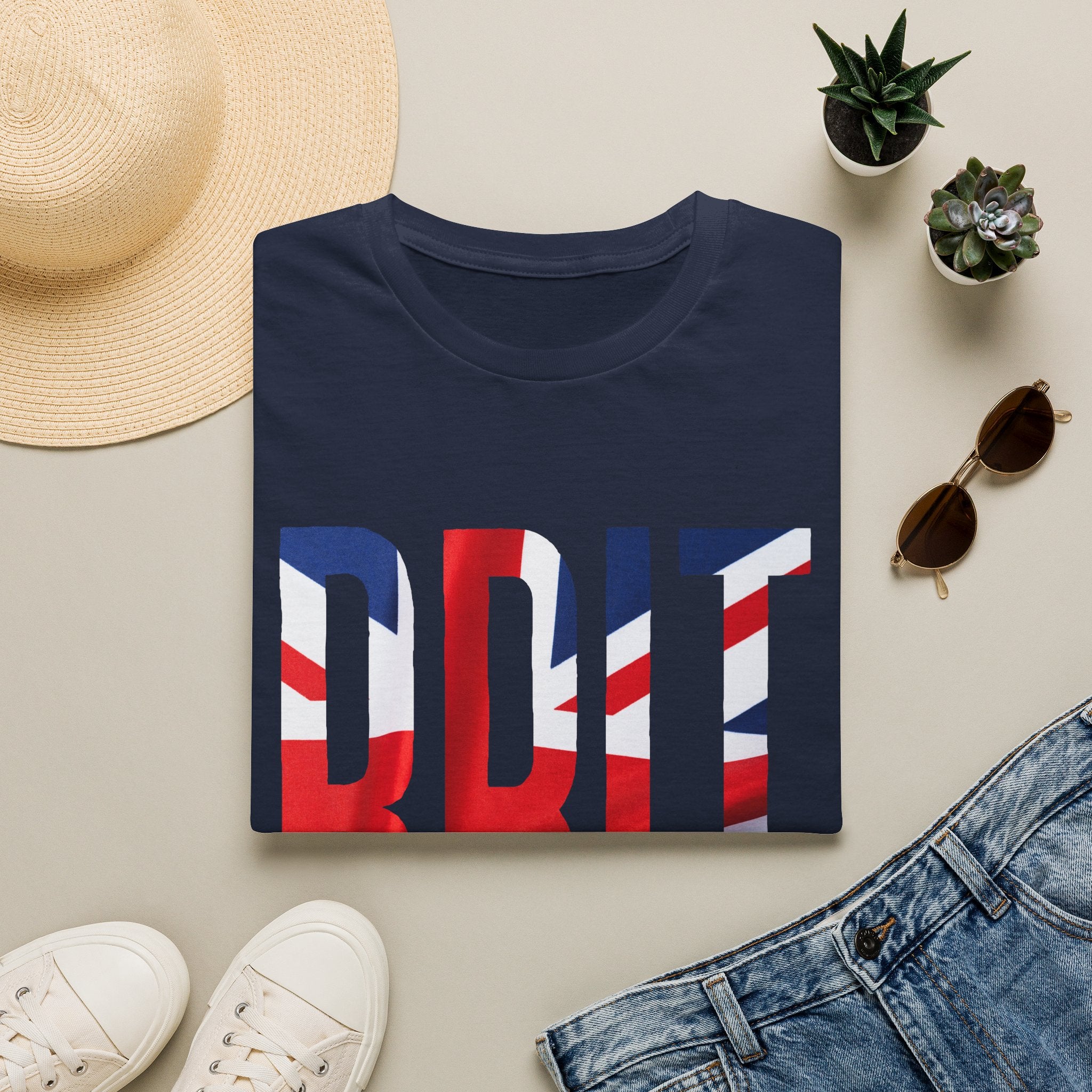 Brit Flag T-Shirt — Bold 'BRIT' Union Jack Graphic Tee