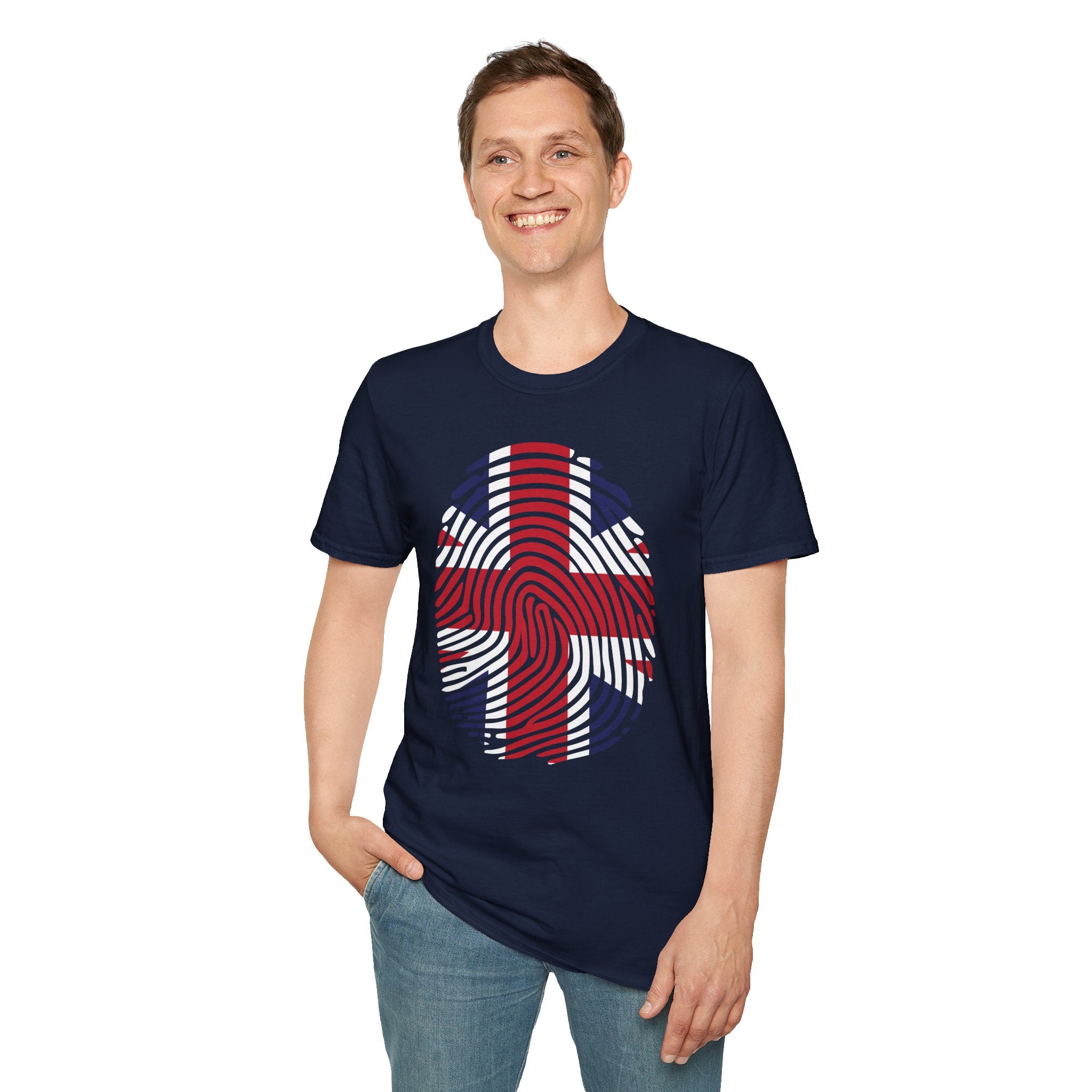 Union Jack Fingerprint British T-Shirt — Patriotic UK Pride Tee