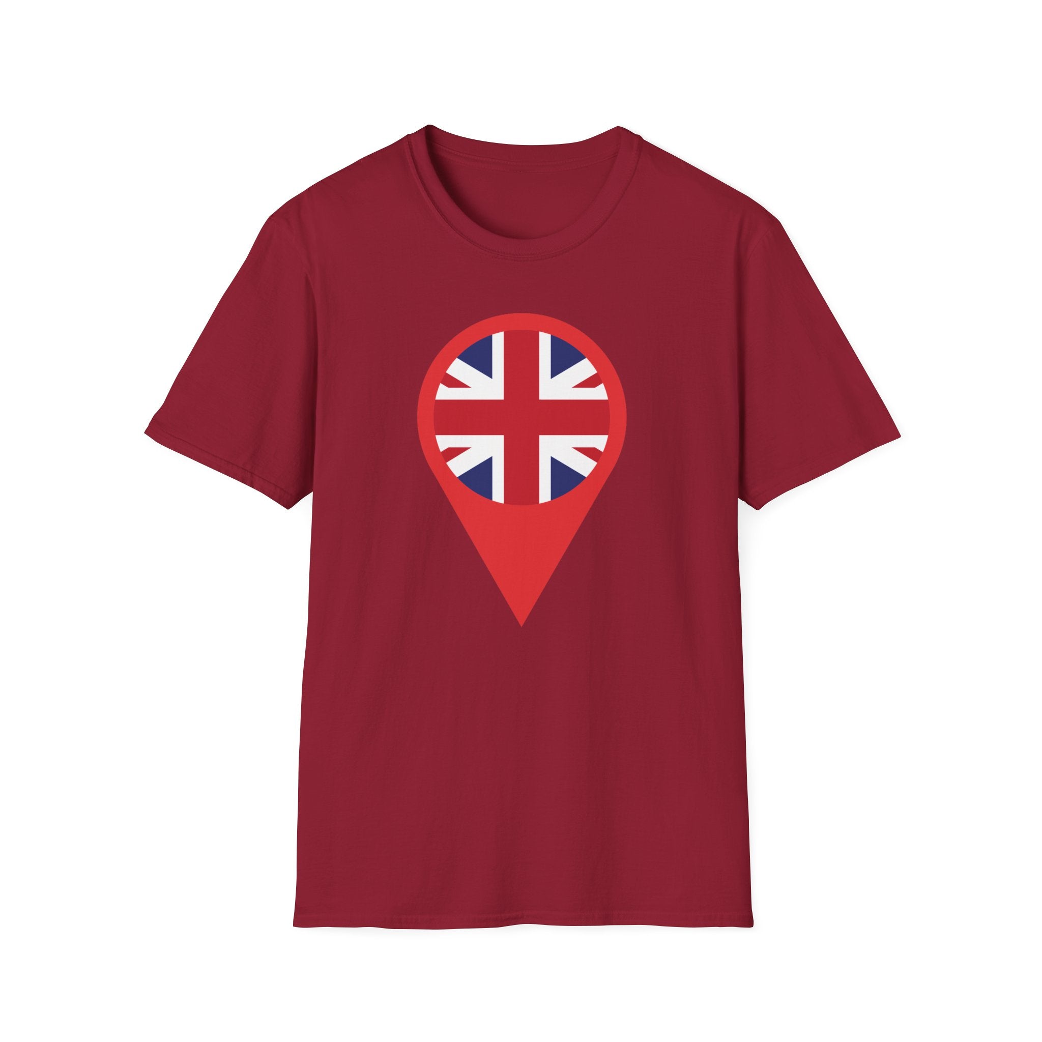 Union Jack Map Pin T-Shirt — British Patriotic Tee